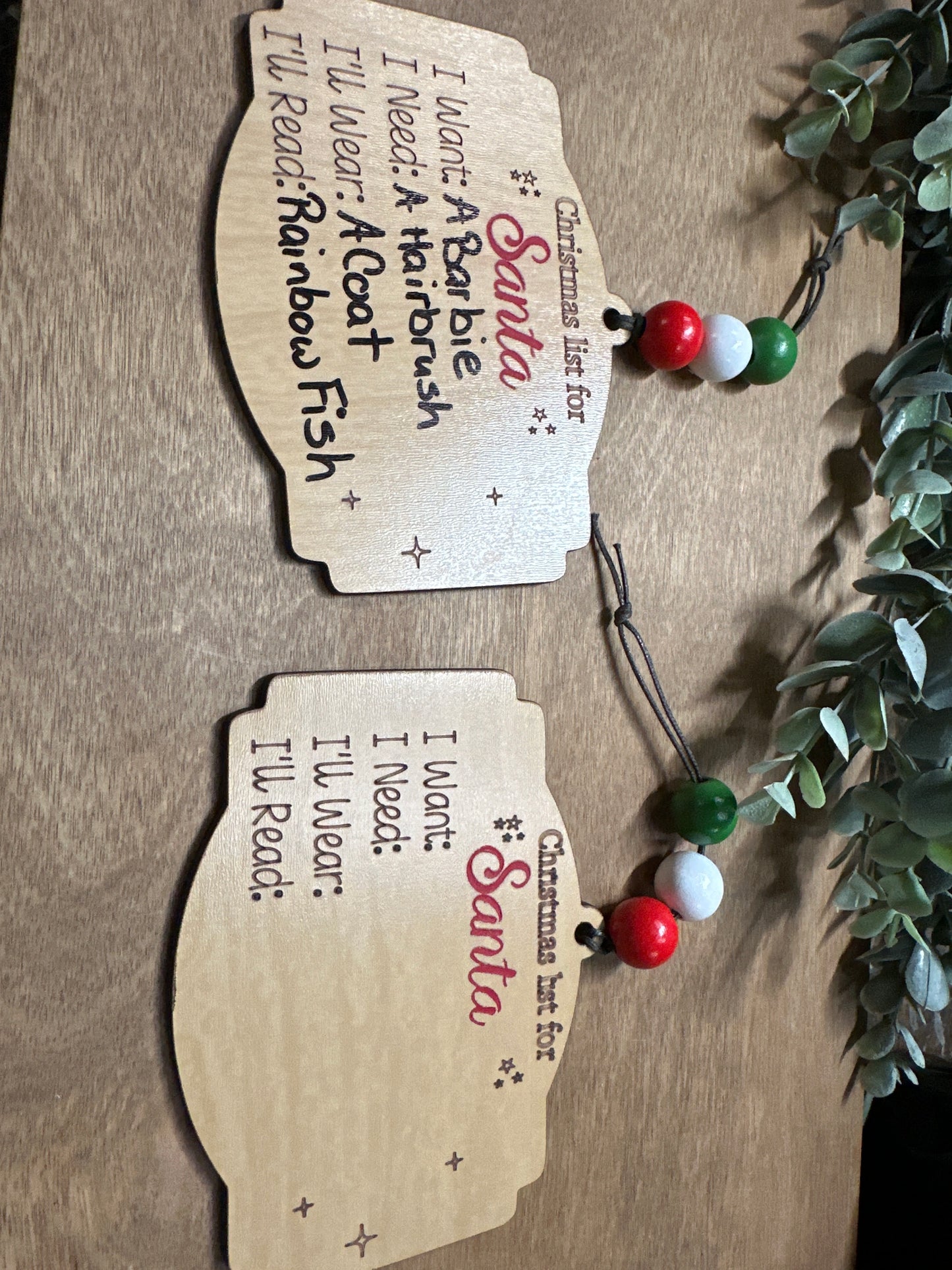 Christmas Want Need Wear Read List Ornament