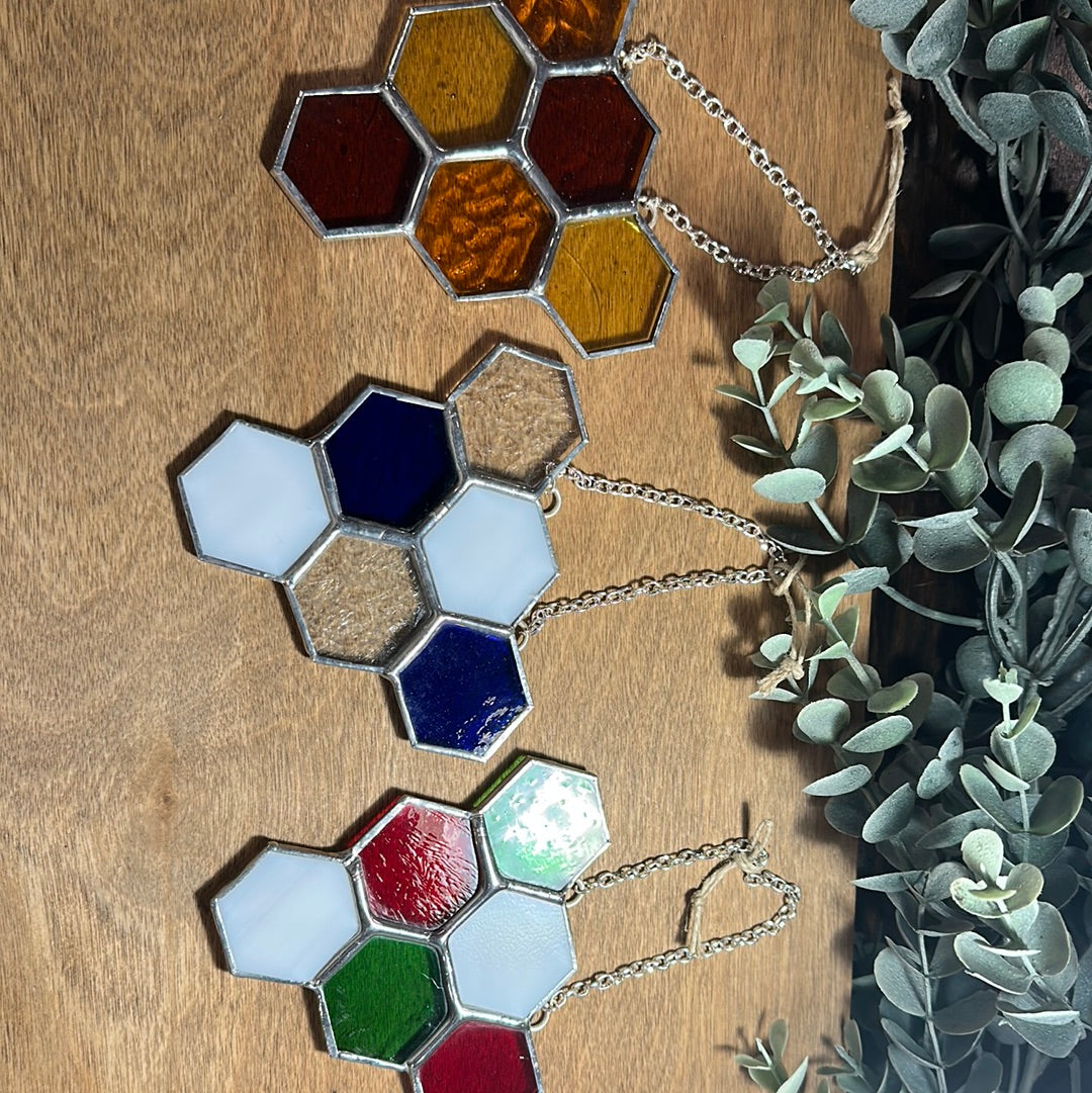 SMALL HONEYCOMB, stained glass