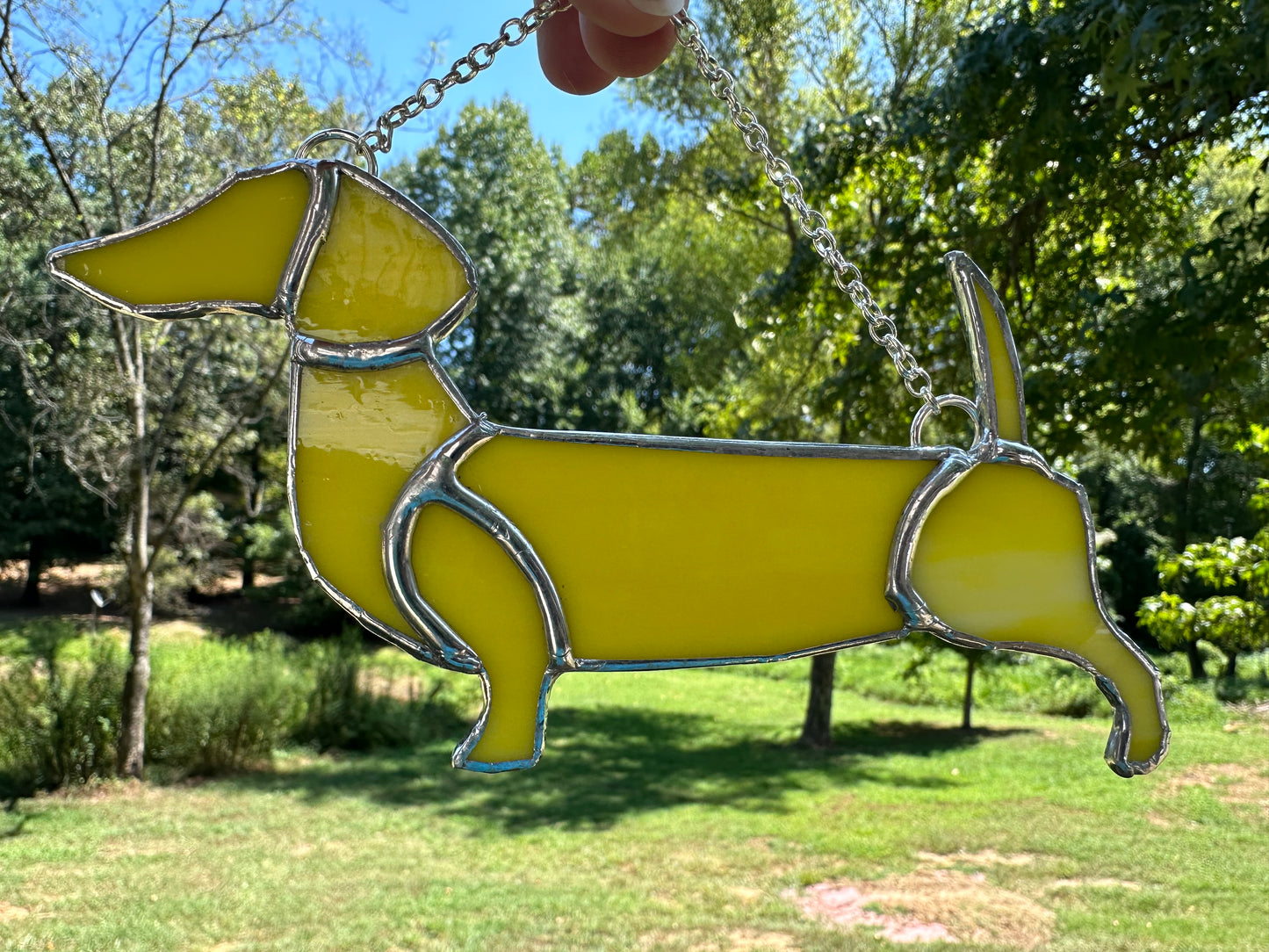 Dachshund Stained Glass
