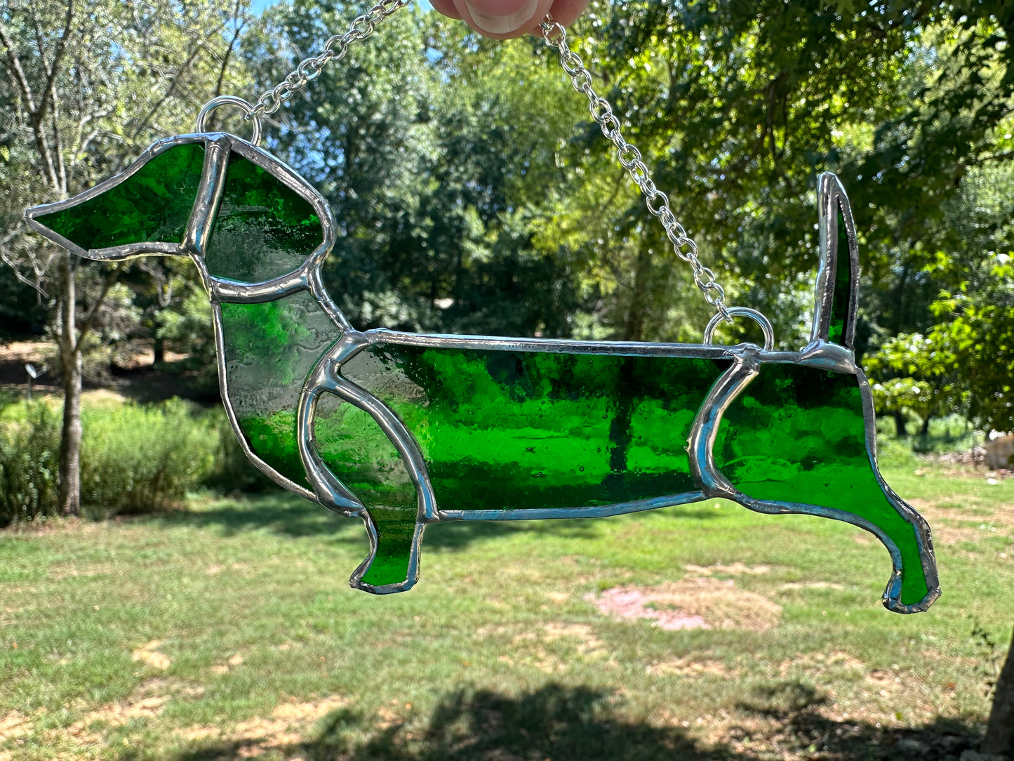 Dachshund Stained Glass