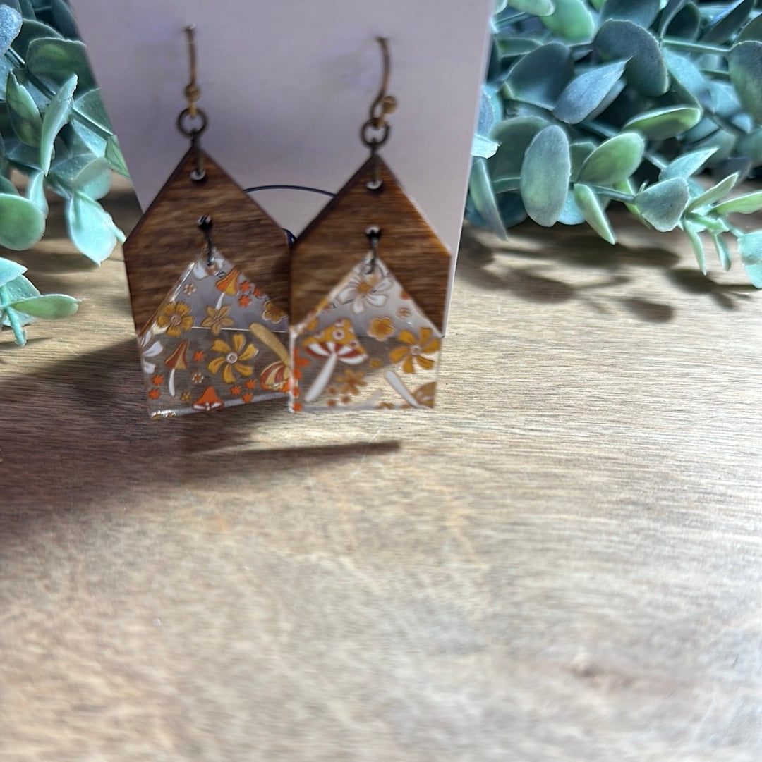 Retro Mushroom Arrow Earrings