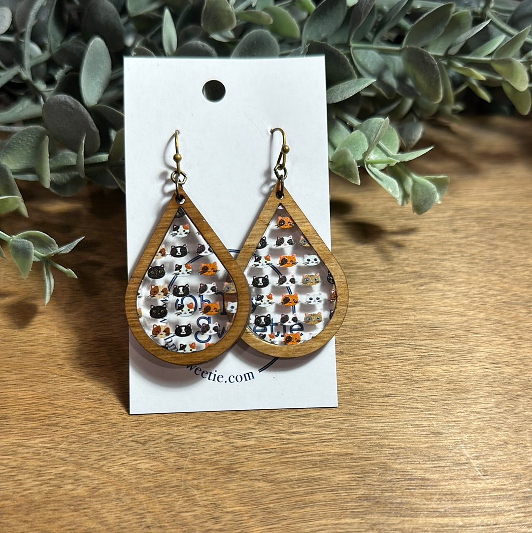 Cat Teardrop Earrings