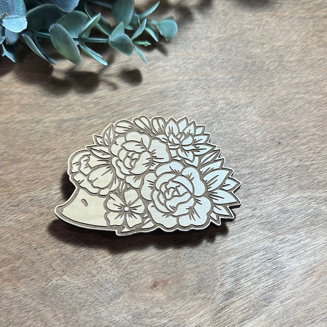 Engraved Hedgehog Magnet