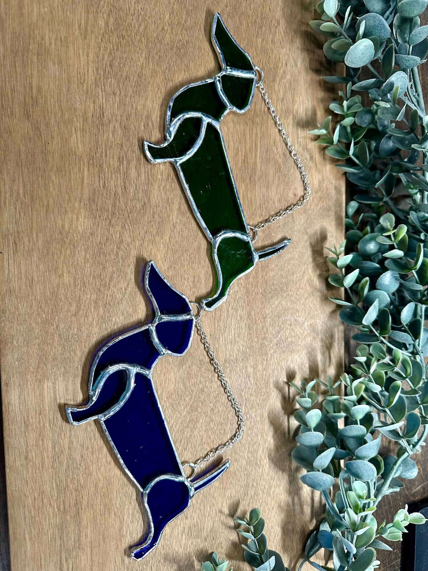 Dachshund Stained Glass