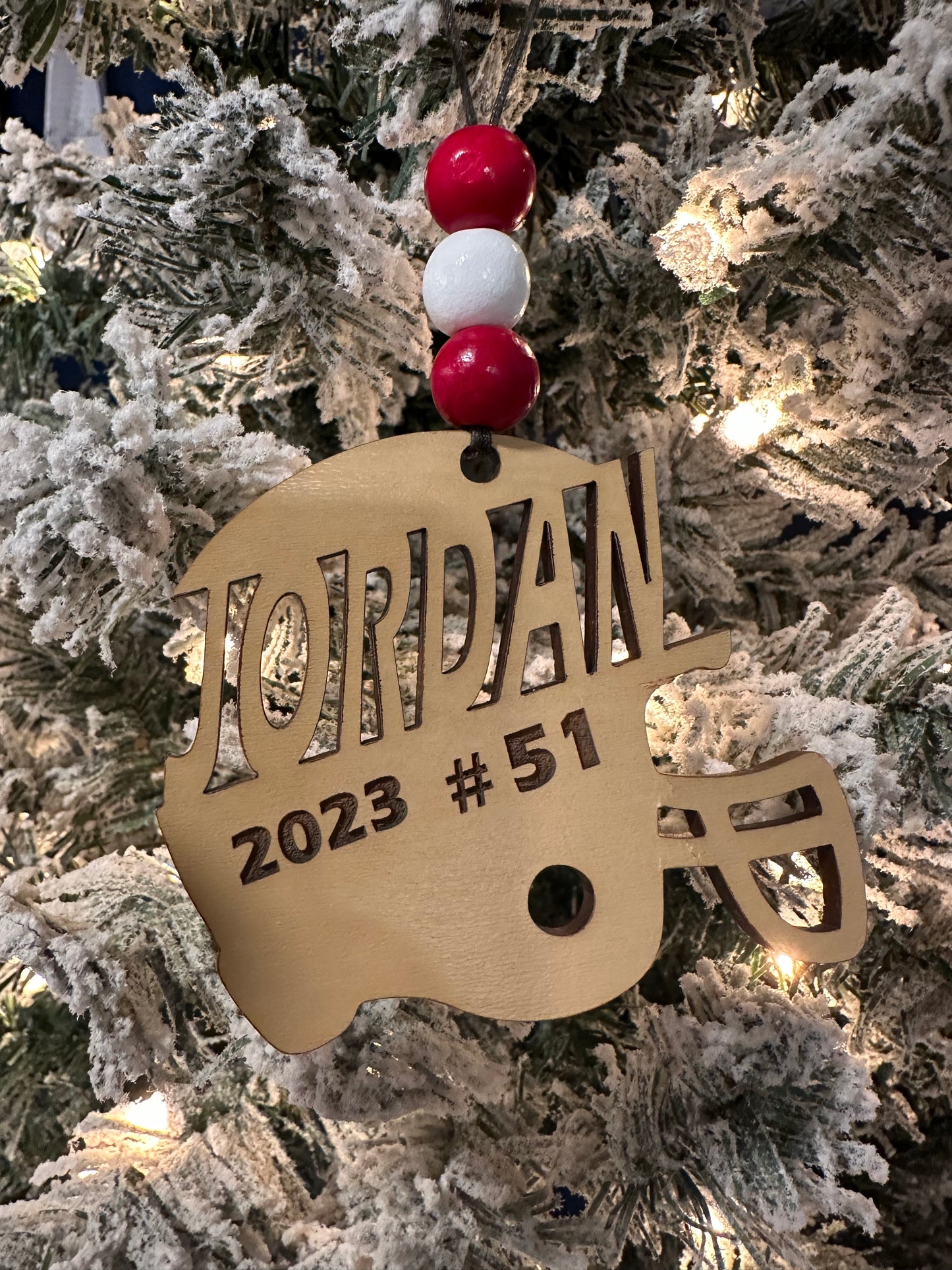 Football Helmet Personalized Cutout Ornament