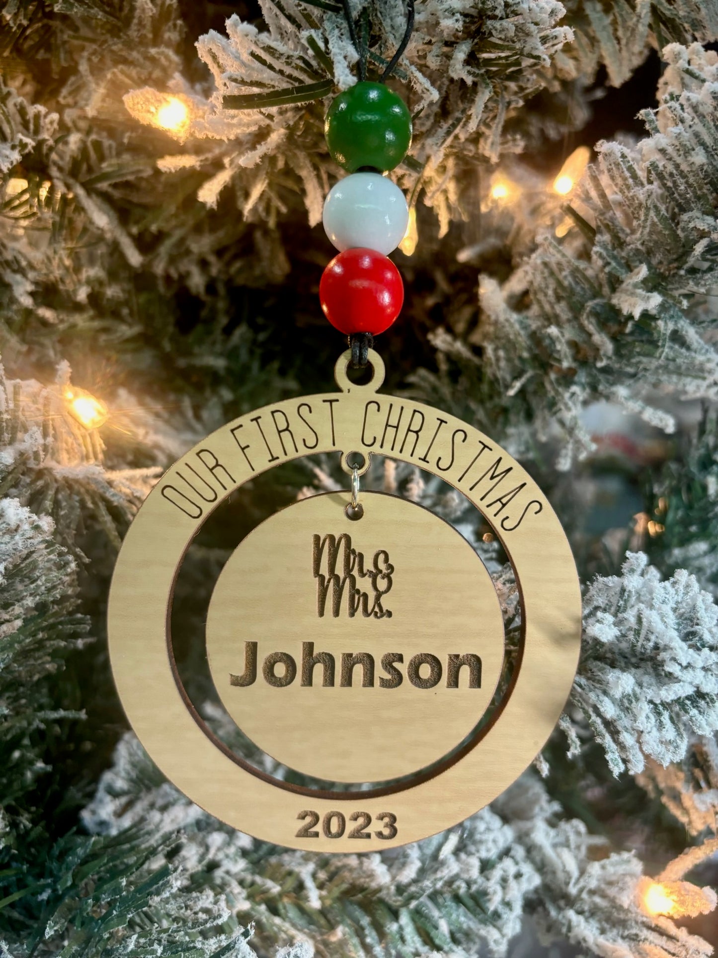 Our First...Mr. & Mrs." Personalized Ornament