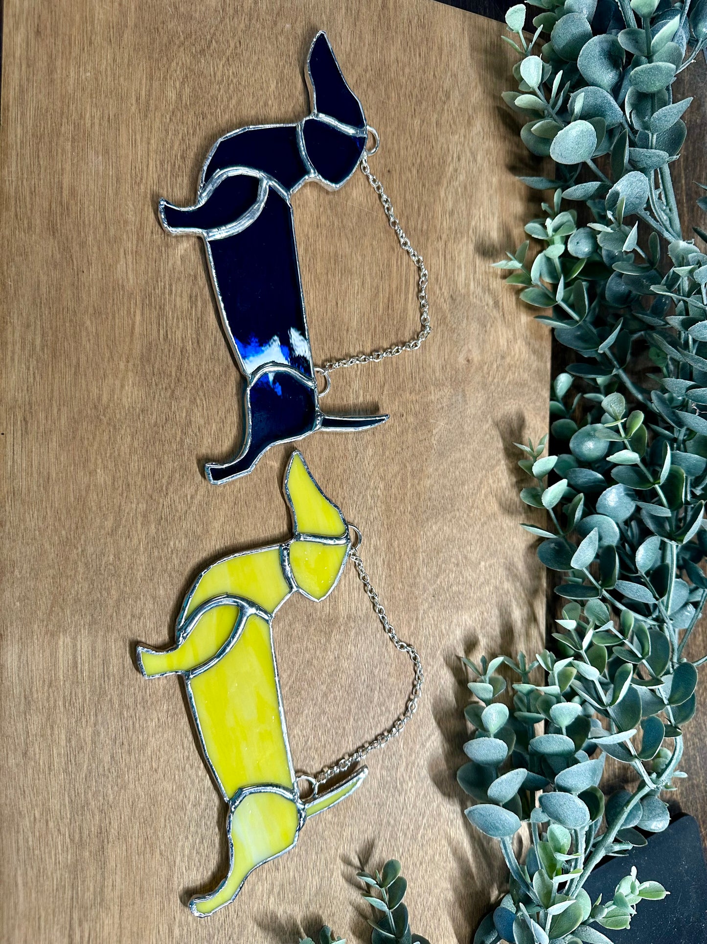 Dachshund Stained Glass