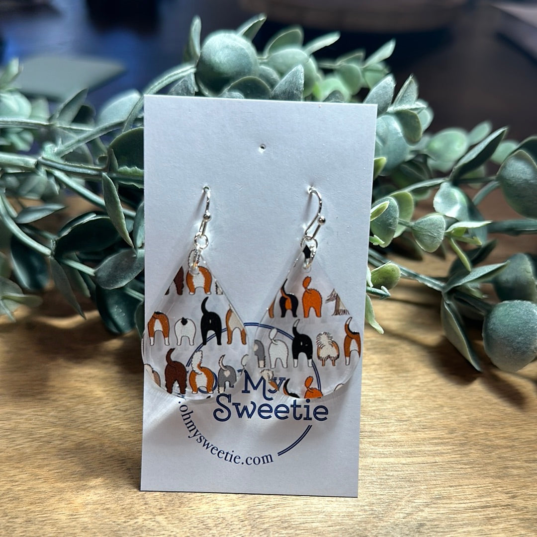 Dog Butt Teardrop Earrings