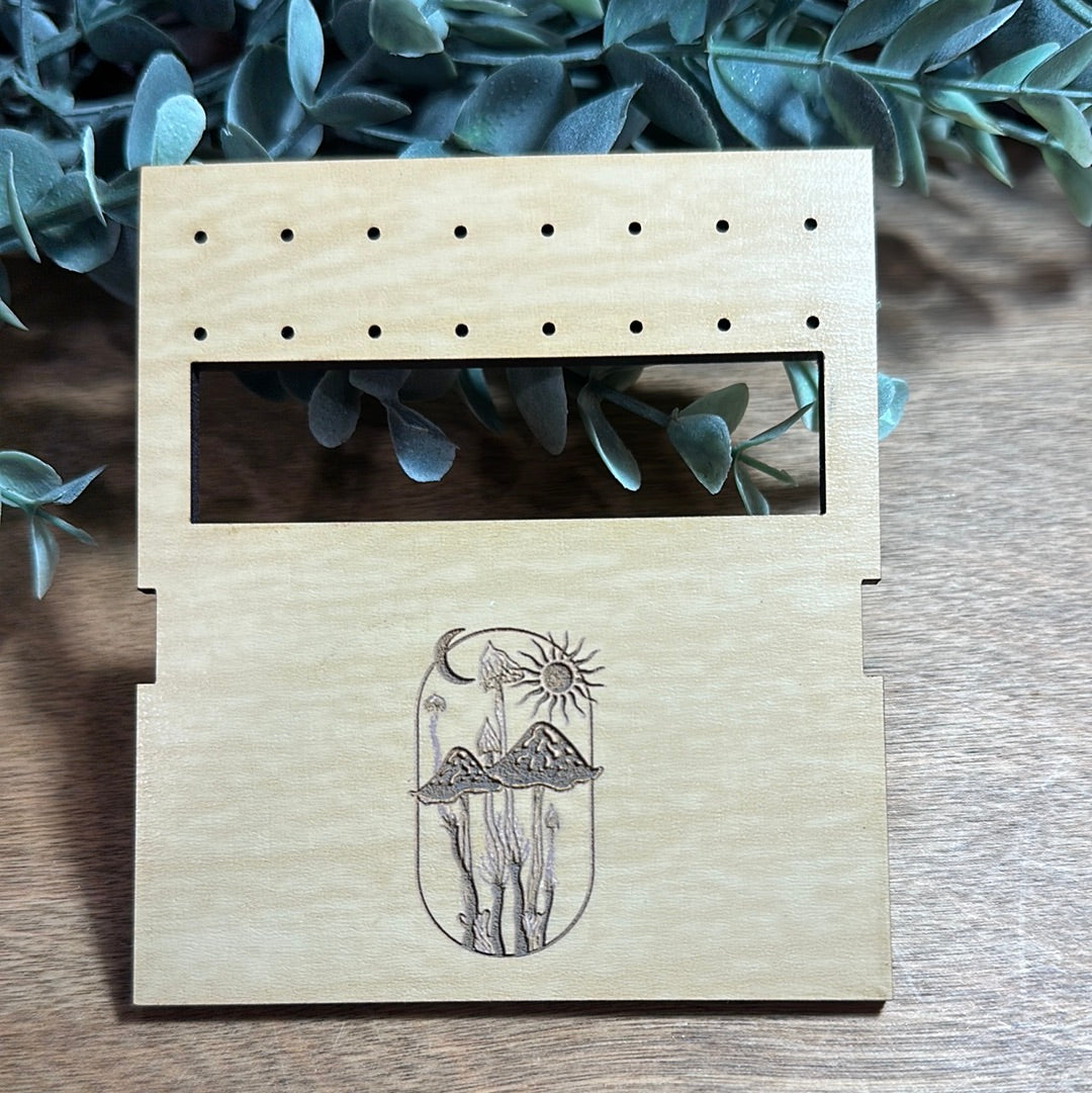 Mushroom Sun/Moon Travel Earring Holder