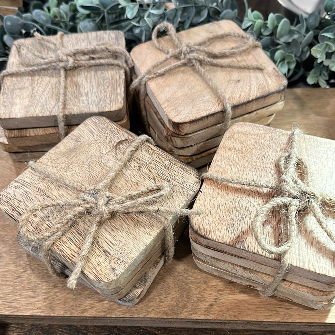 Wood Coaster Set