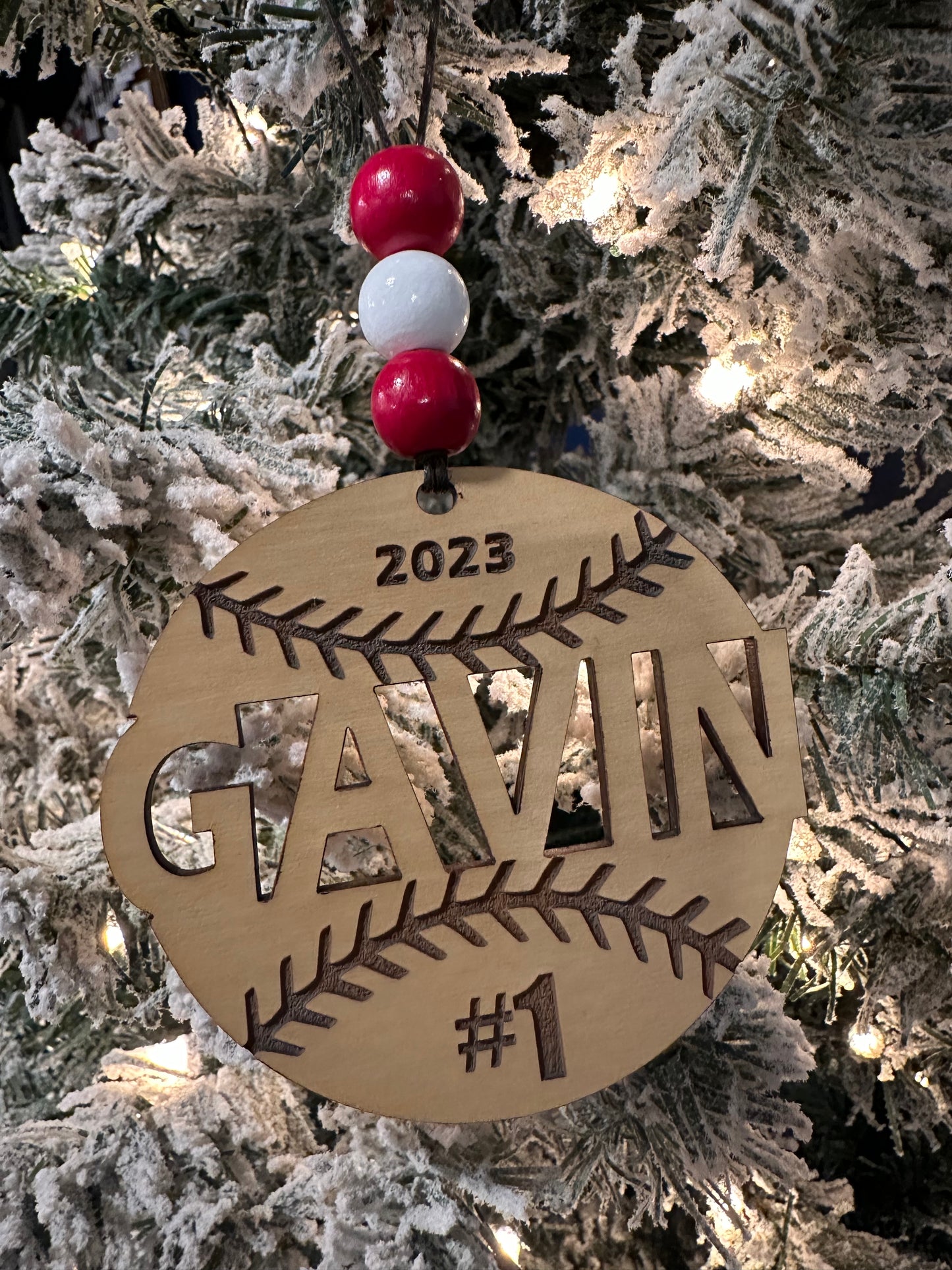 Baseball Softball Personalized Cutout Ornament