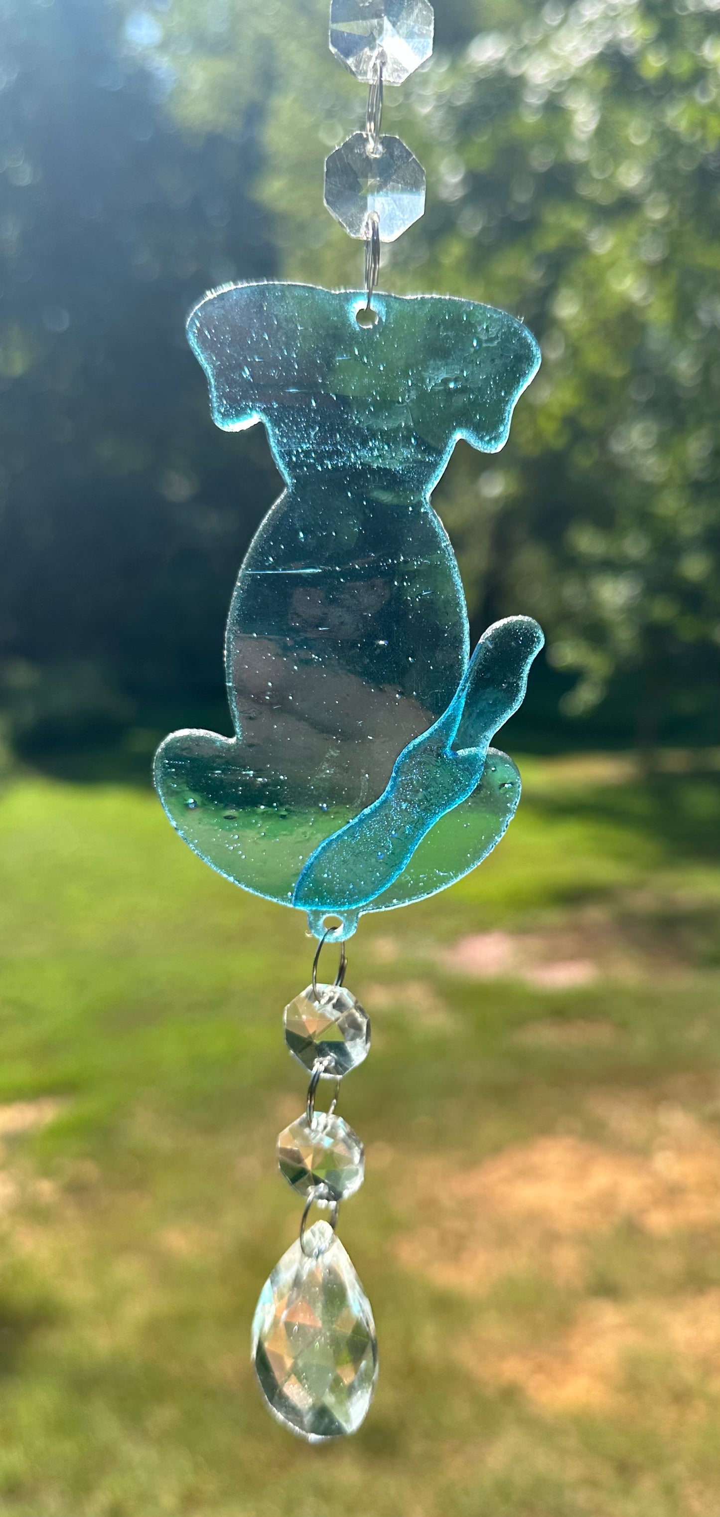 Glass Dog Suncatcher