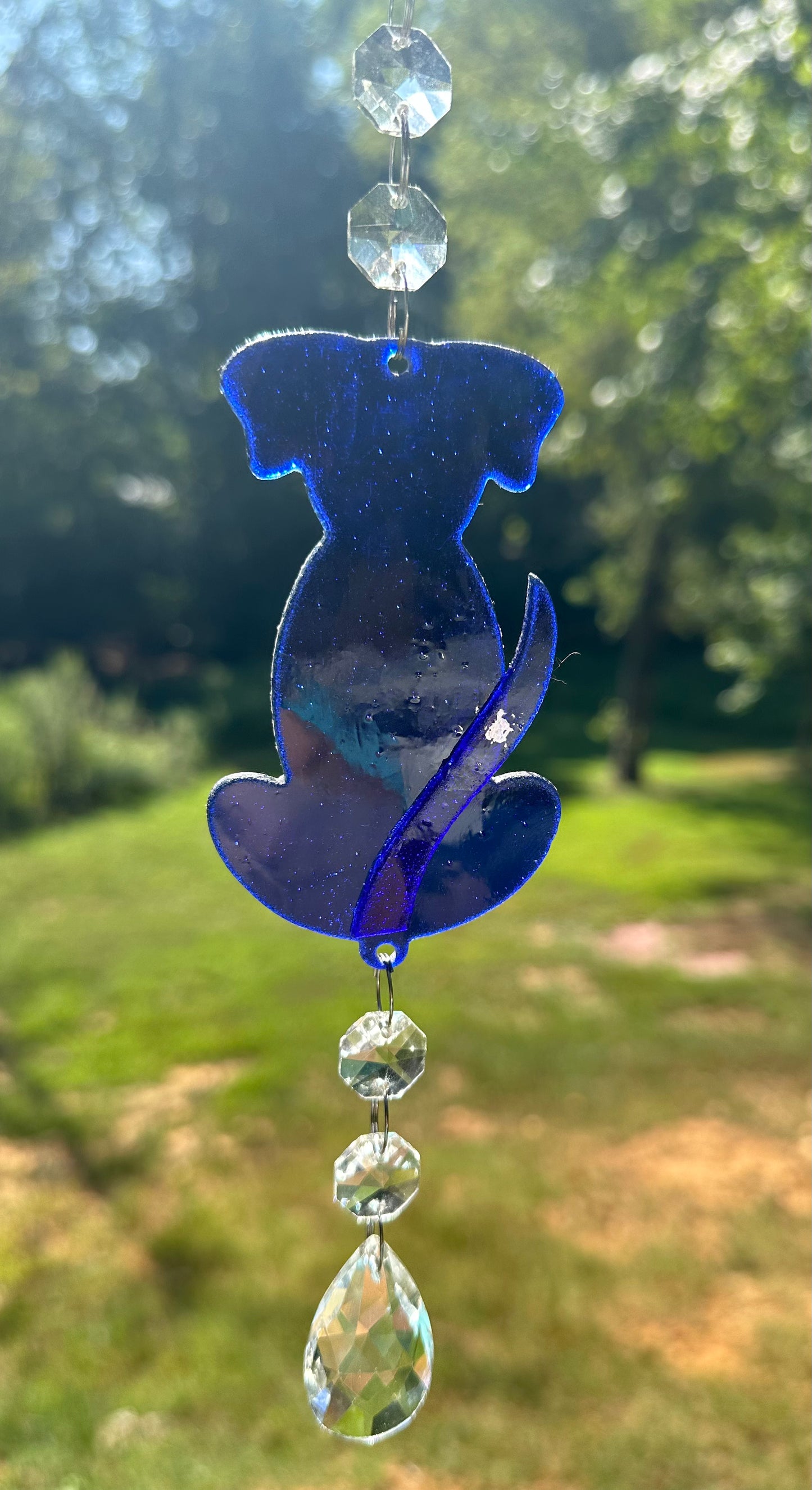 Glass Dog Suncatcher