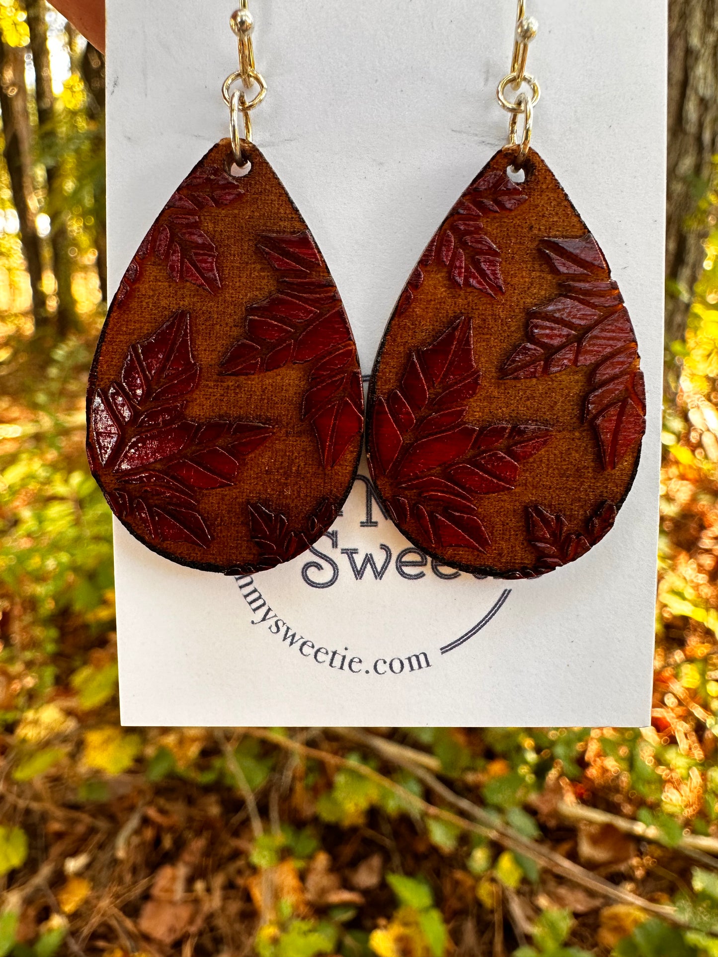 Fall Leaves Teardrop Earrings