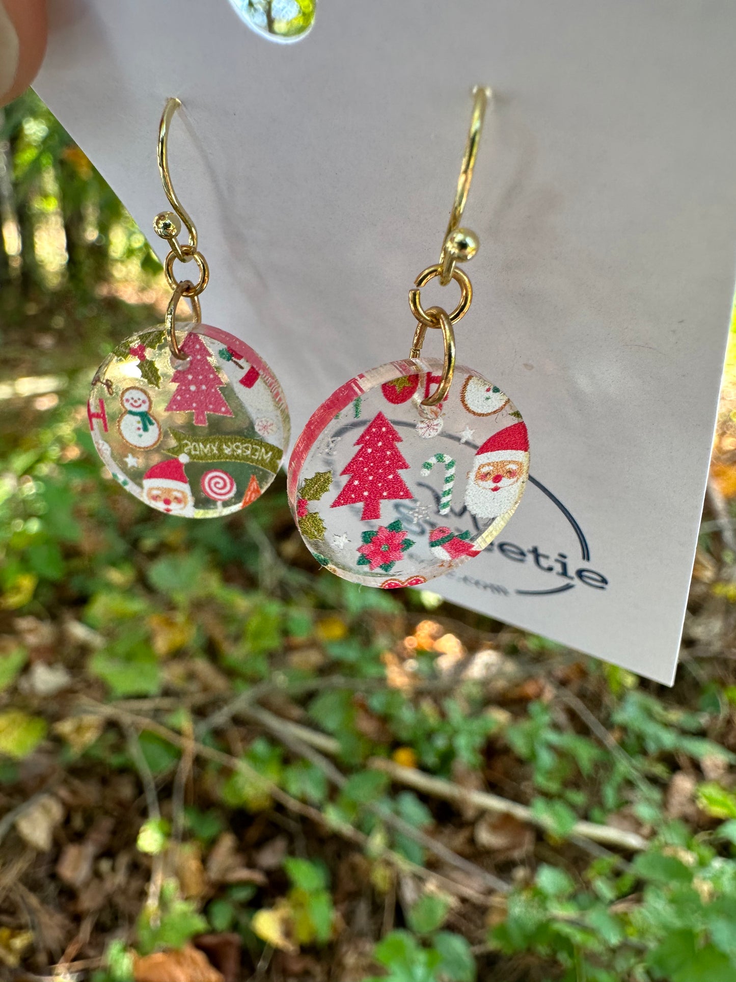 Christmas Treat Small Circle Earrings