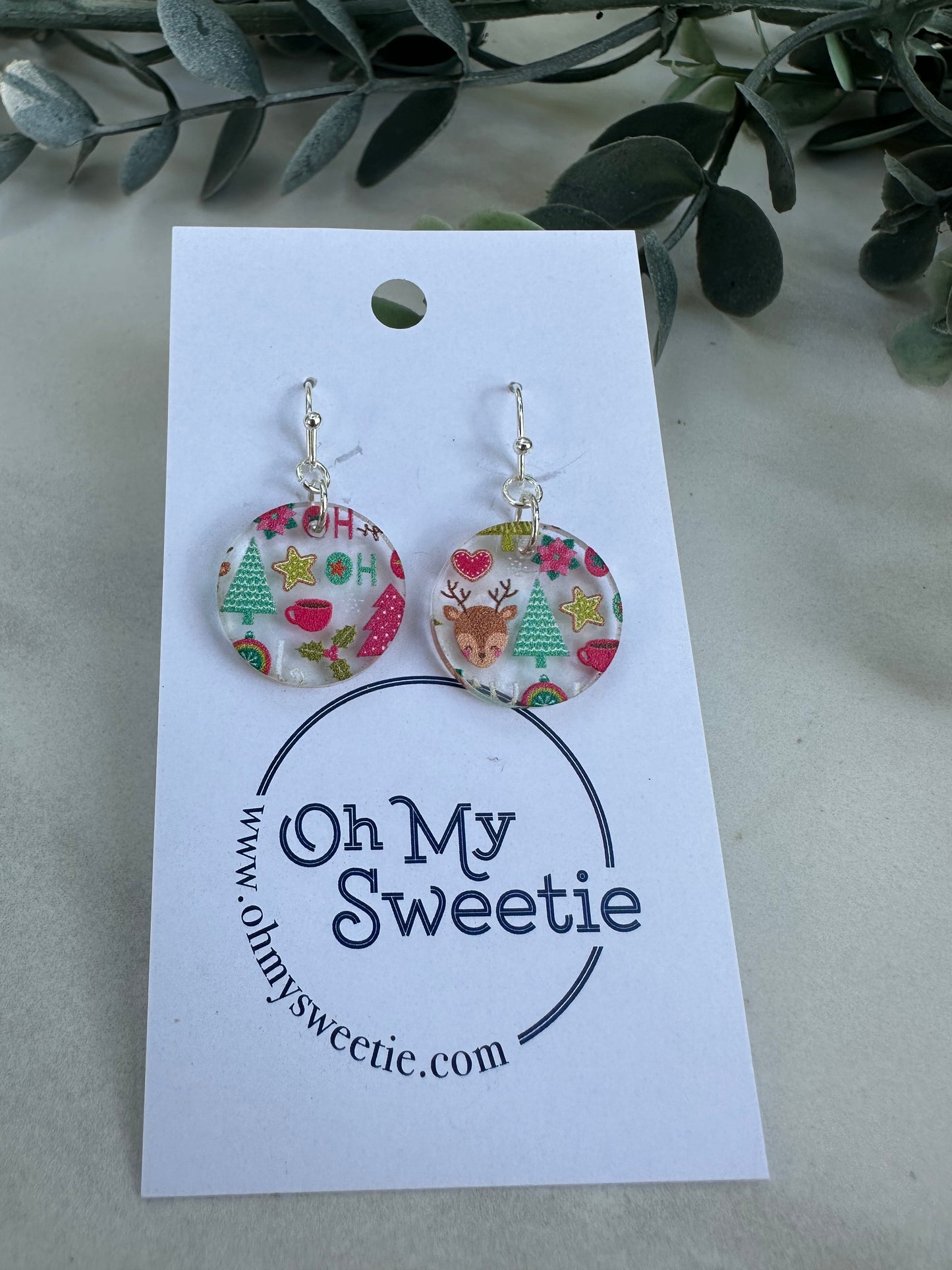 Christmas Treat Small Circle Earrings