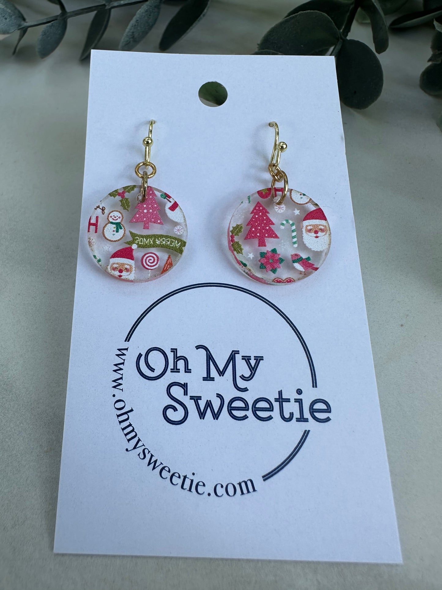 Christmas Treat Small Circle Earrings