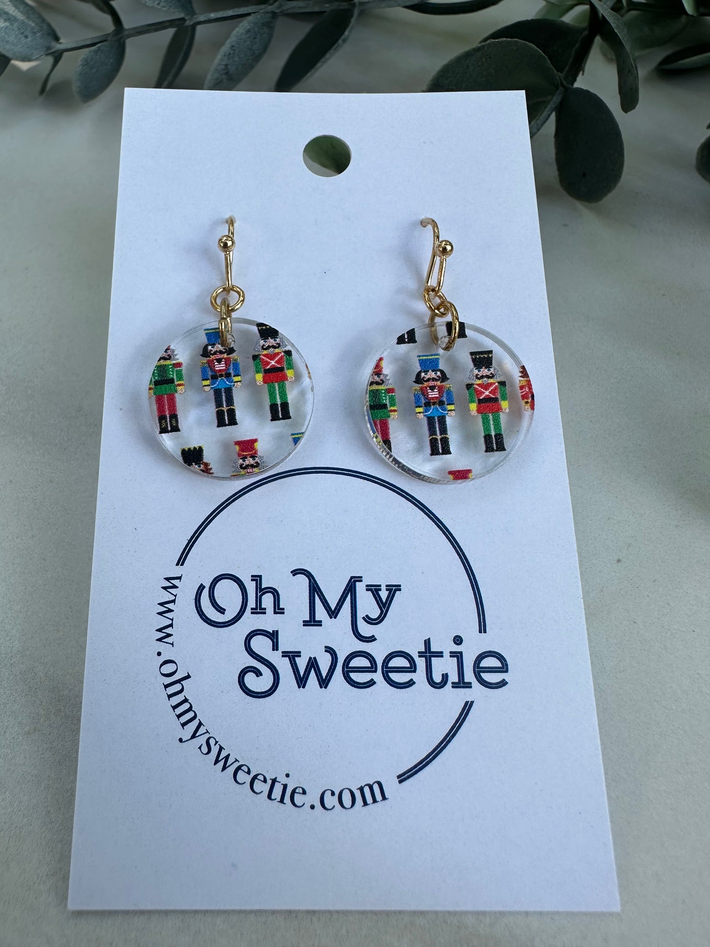 Nutcracker Small Circle Round Earrings