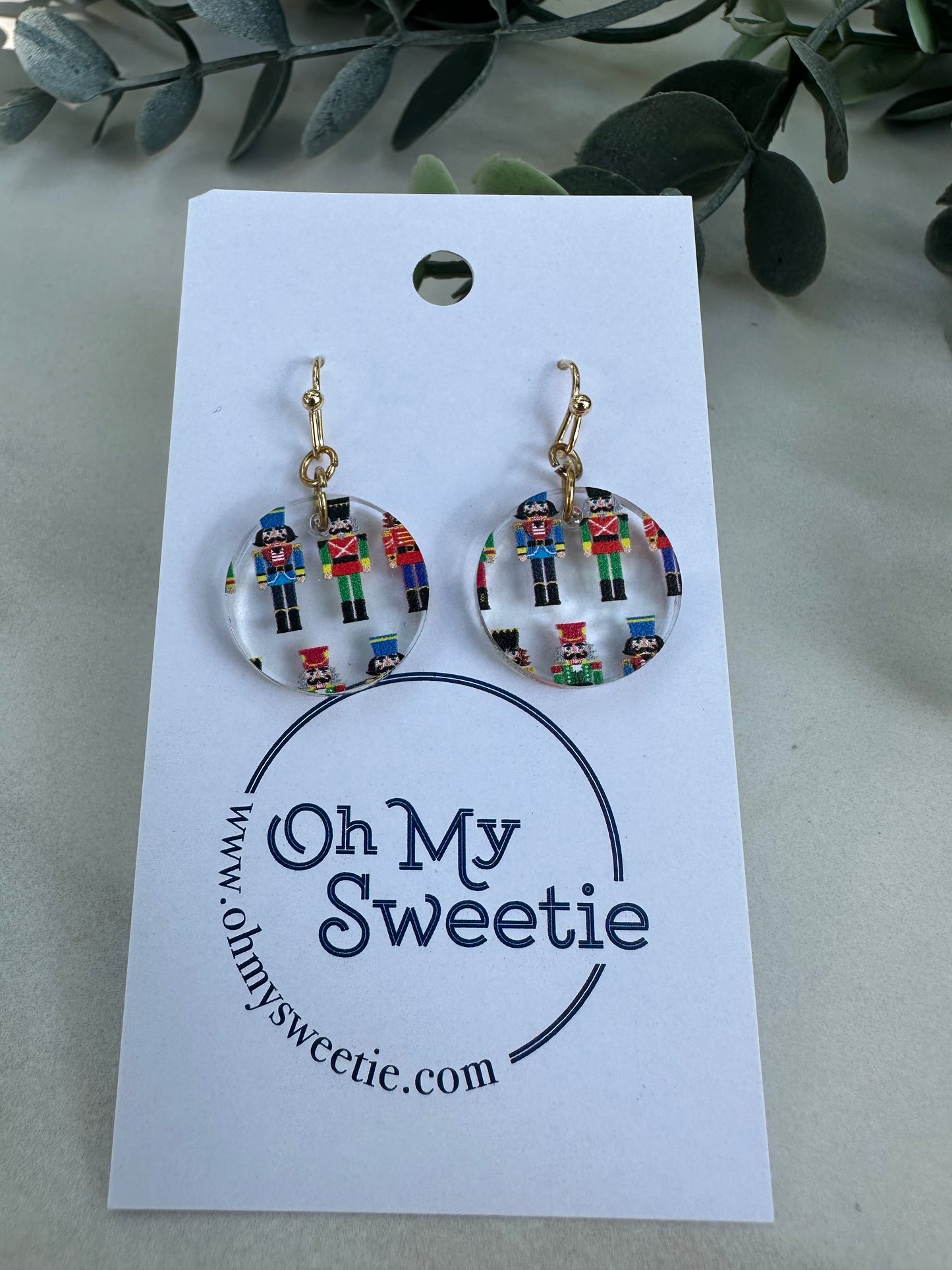 Nutcracker Small Circle Round Earrings