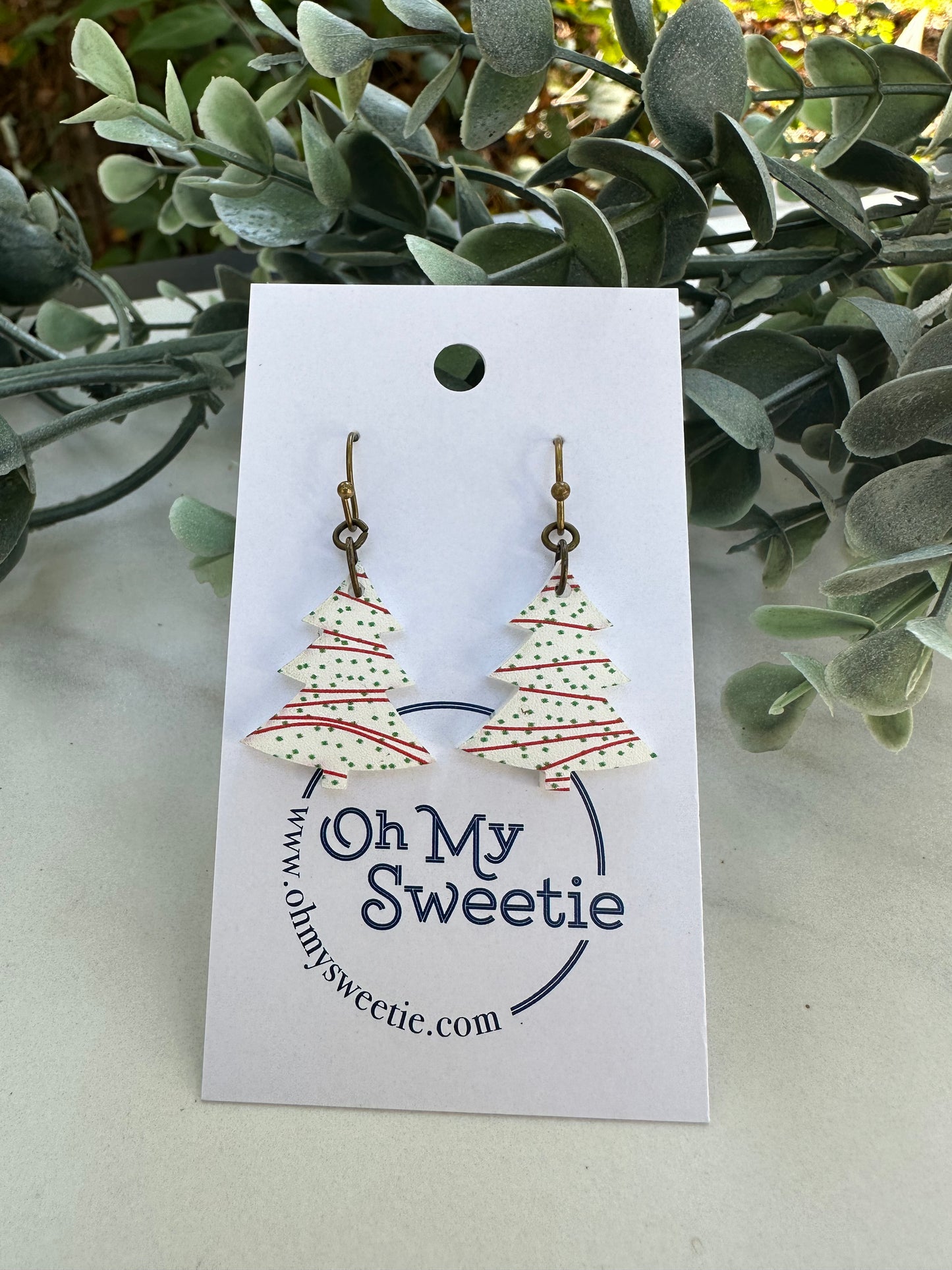 Christmas Cake Small Tree Earrings