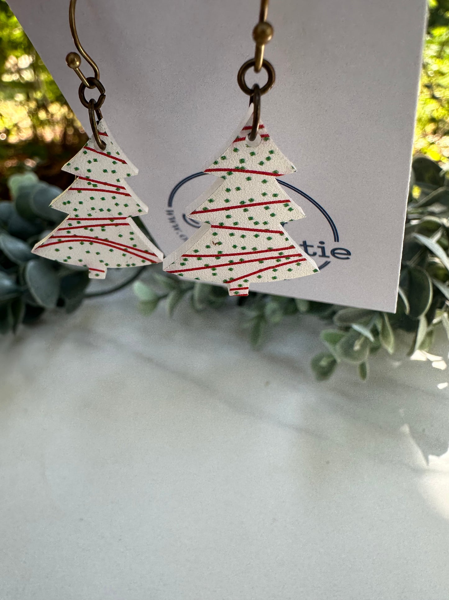 Christmas Cake Small Tree Earrings