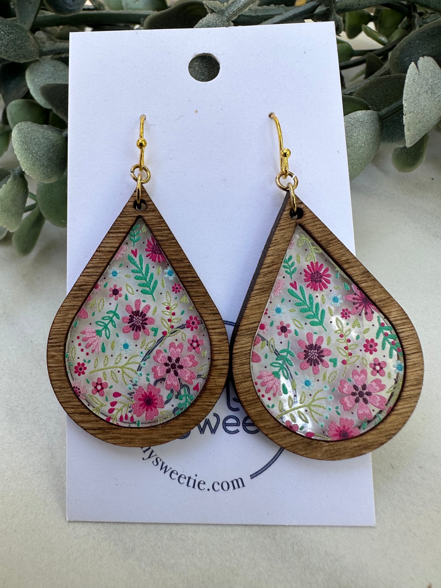 Spring Flower Teardrop Earrings