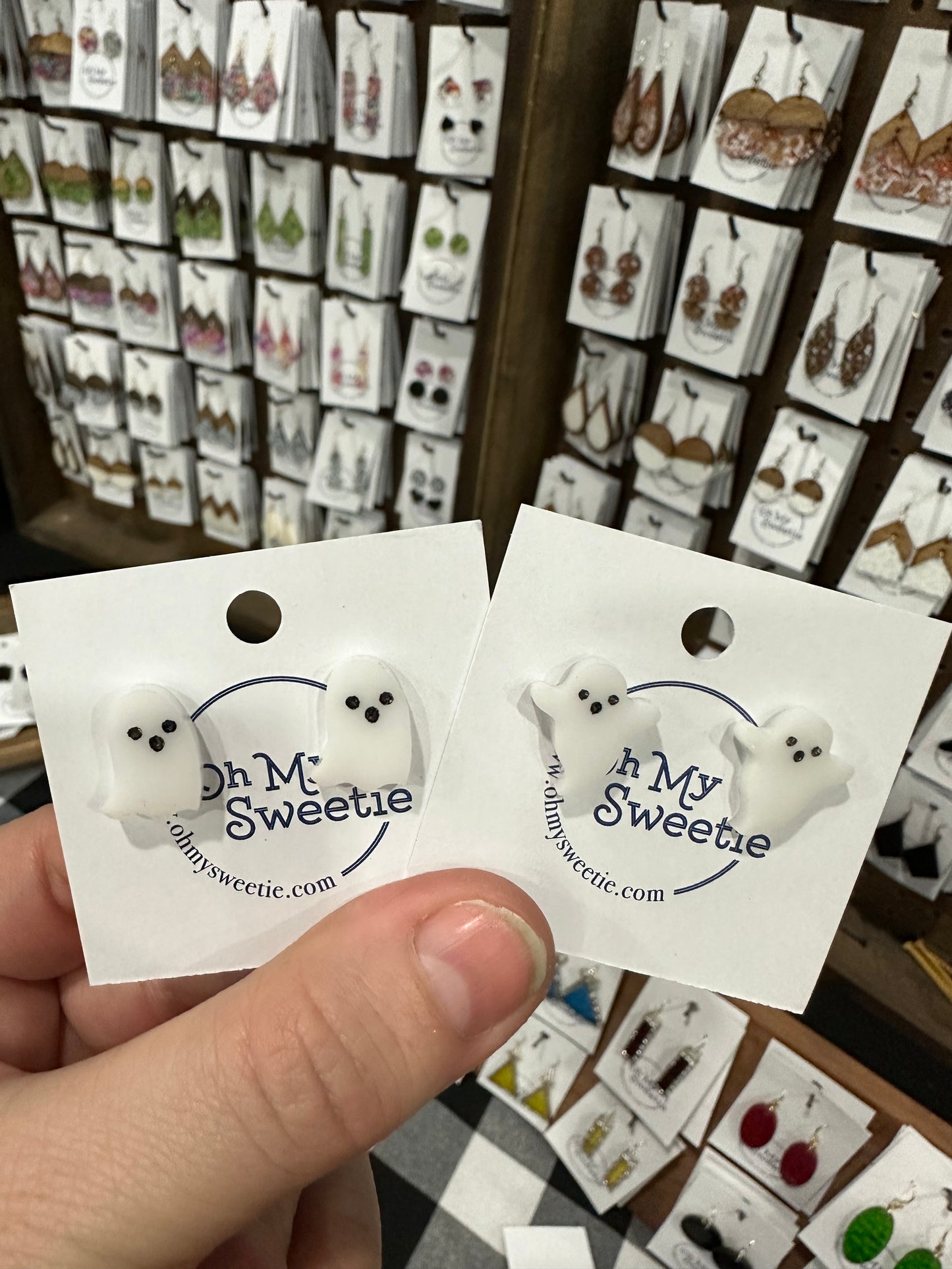 White Ghost Studs