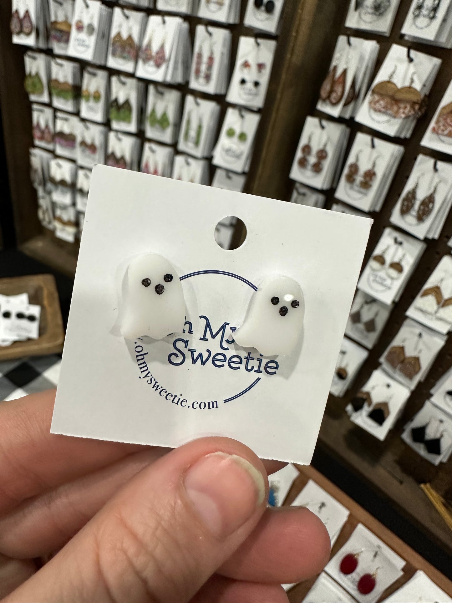 White Ghost Studs