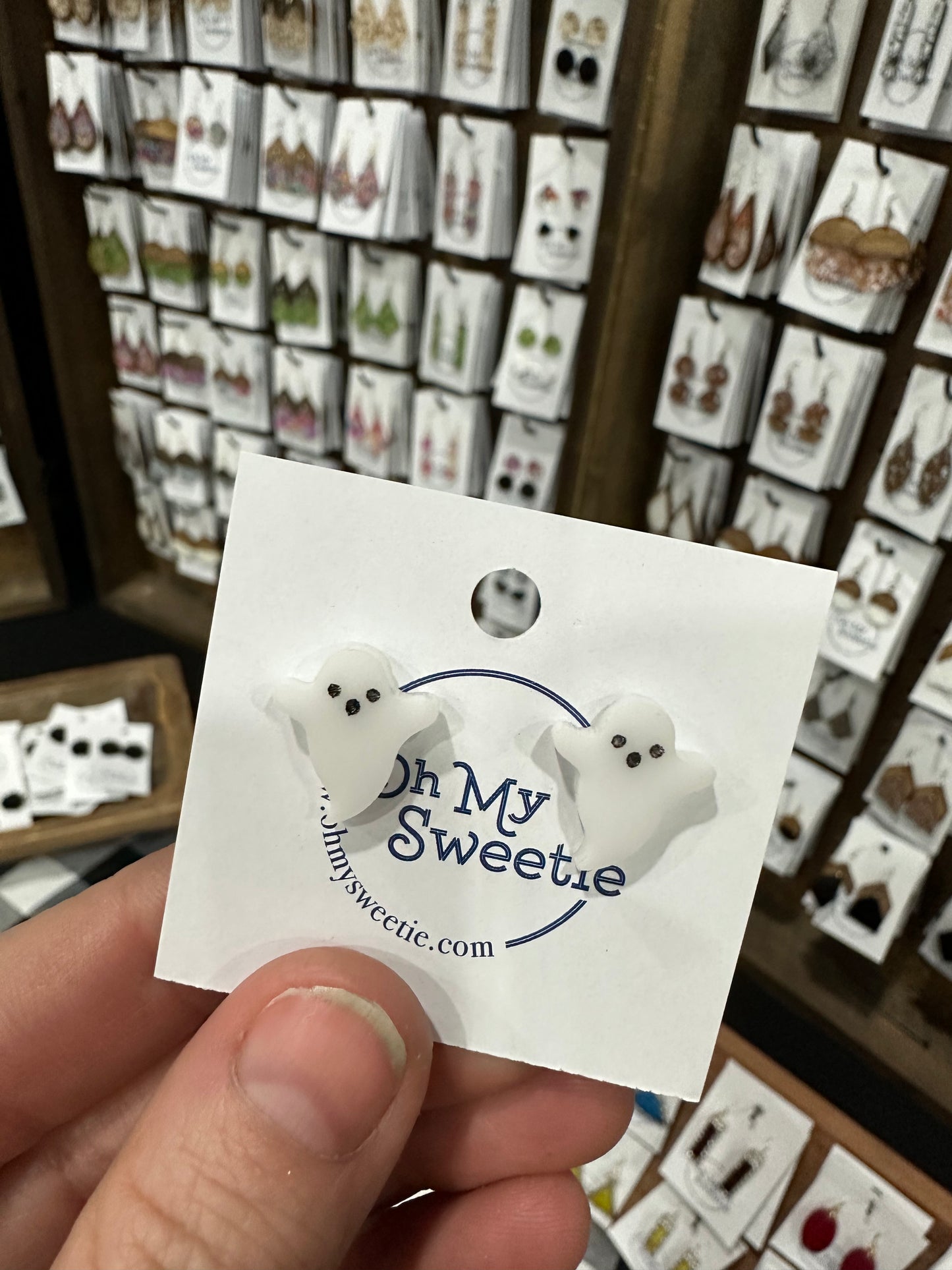 White Ghost Studs
