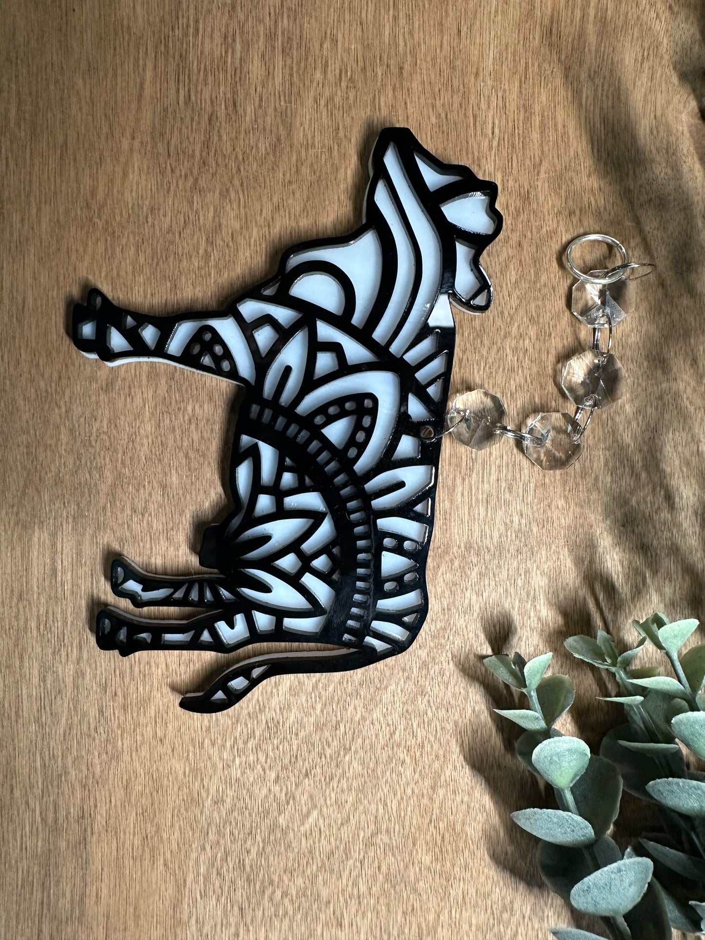 Mandala Cow Glass & Acrylic