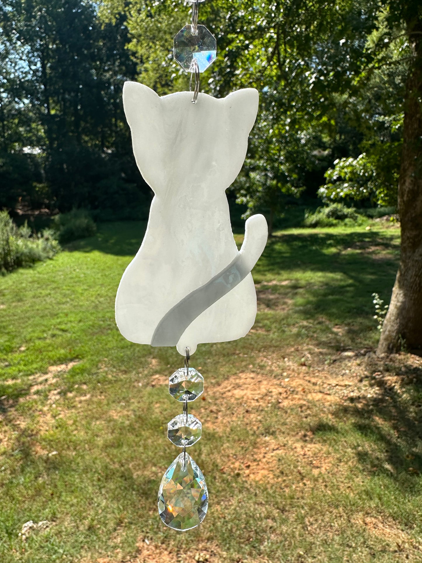 Glass Cat Suncatcher