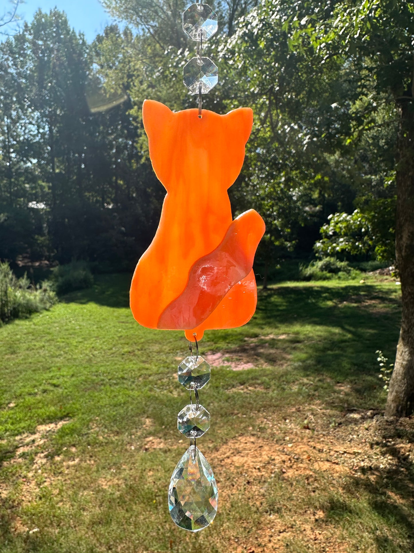 Glass Cat Suncatcher