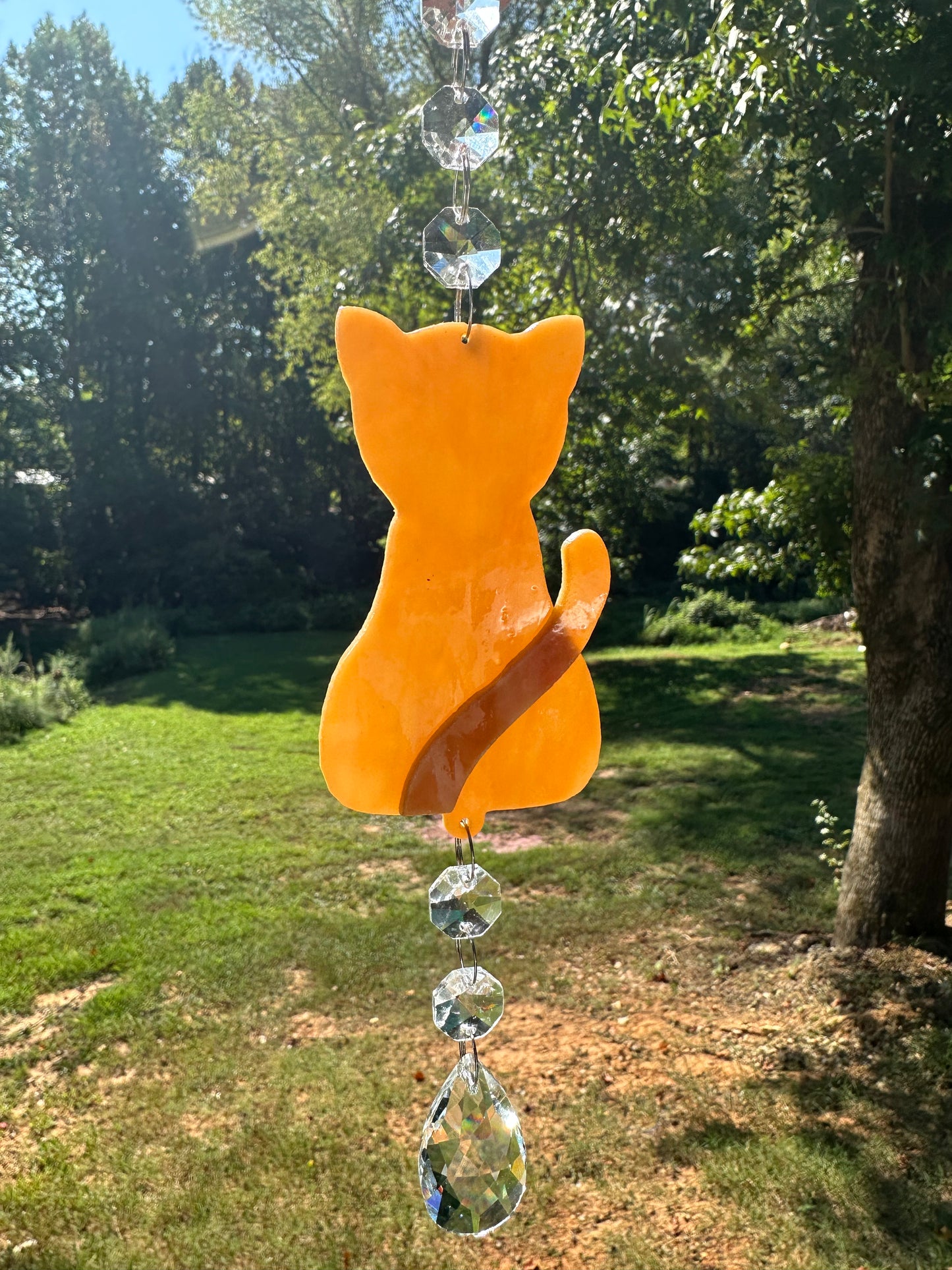 Glass Cat Suncatcher