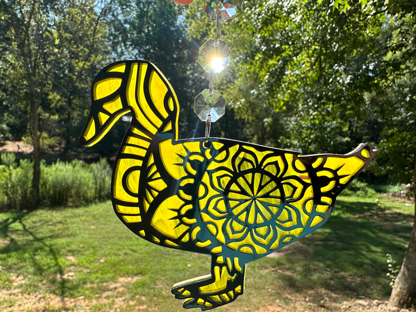 Mandala Duck Glass & Acrylic