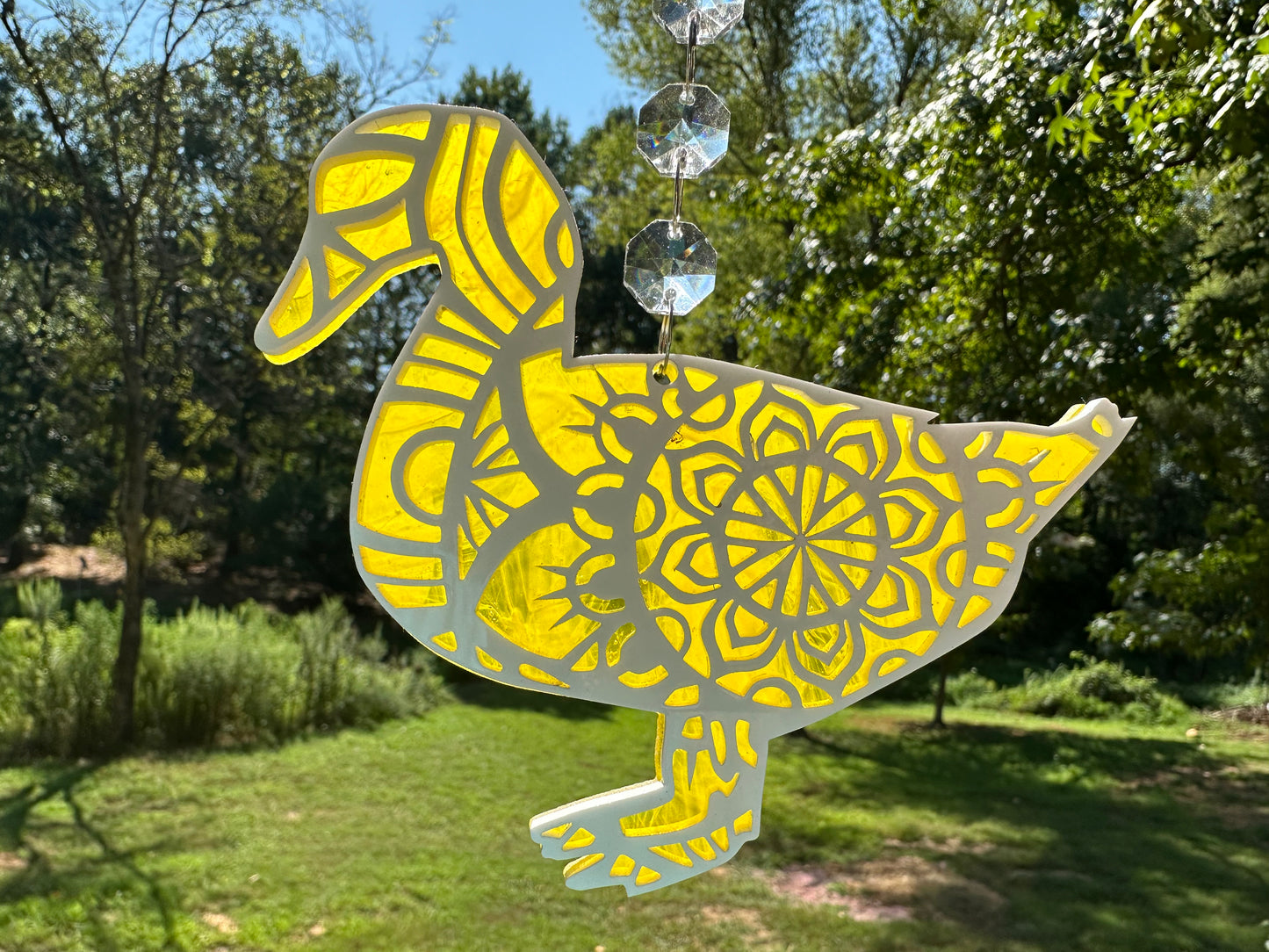 Mandala Duck Glass & Acrylic
