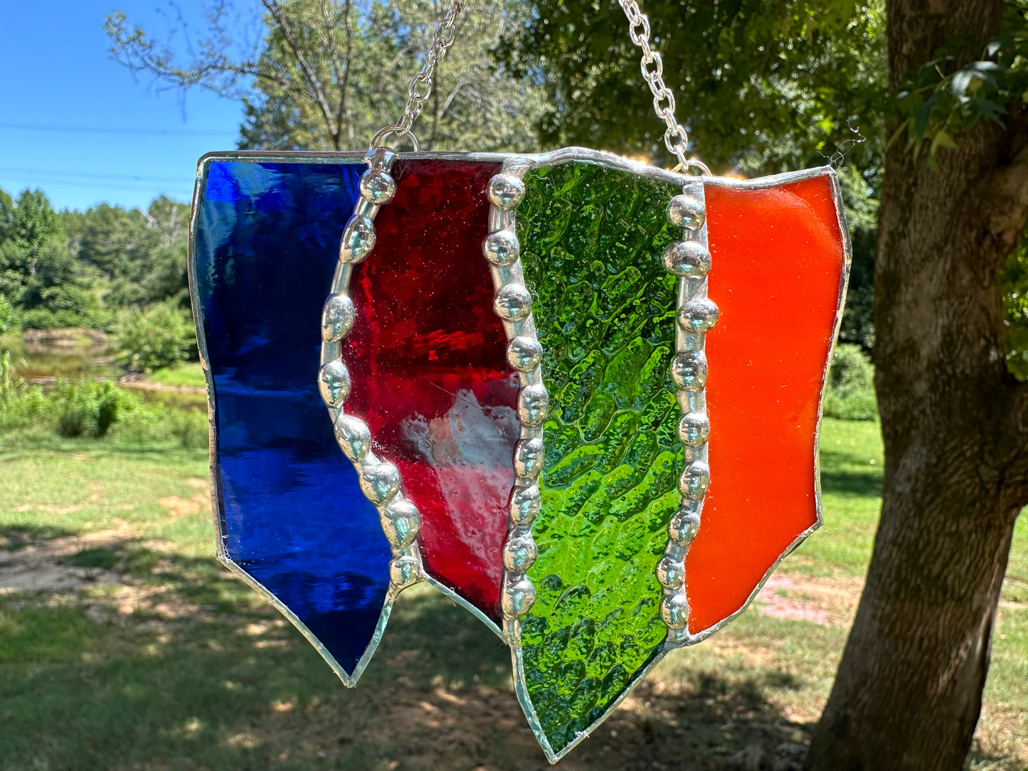 Patchwork Stained Glass Panel
