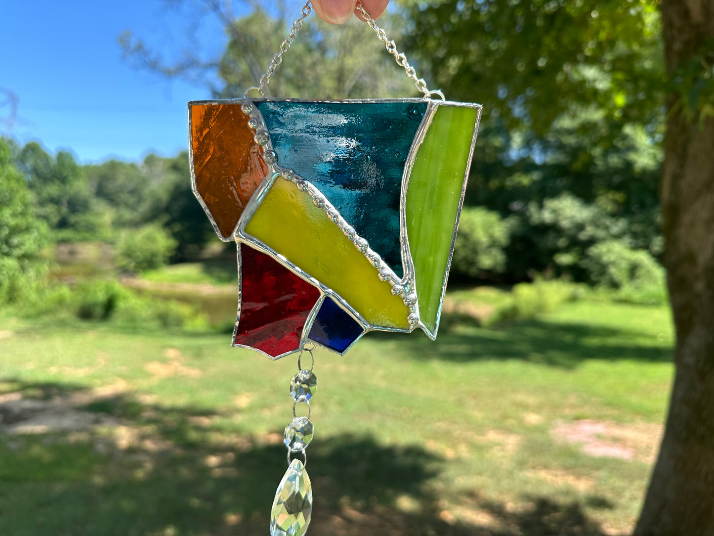 Patchwork Stained Glass Panel