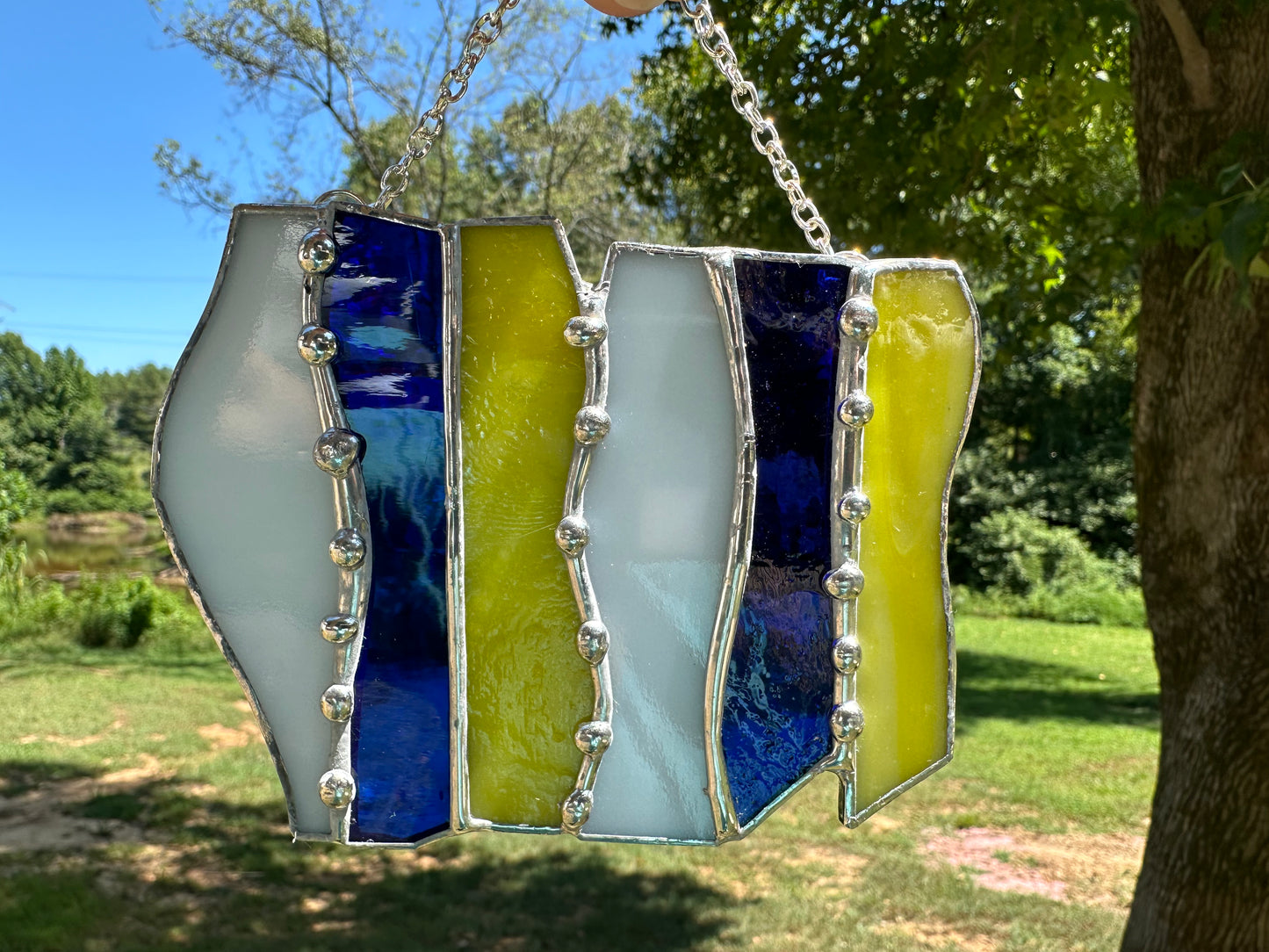 Patchwork Stained Glass Panel