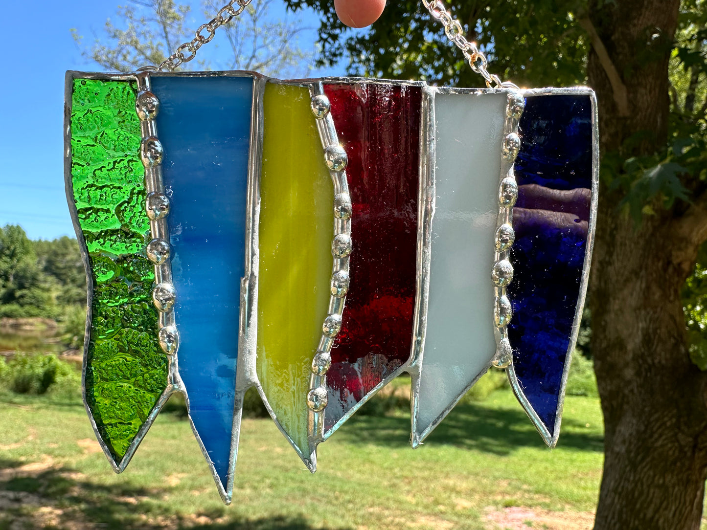 Patchwork Stained Glass Panel