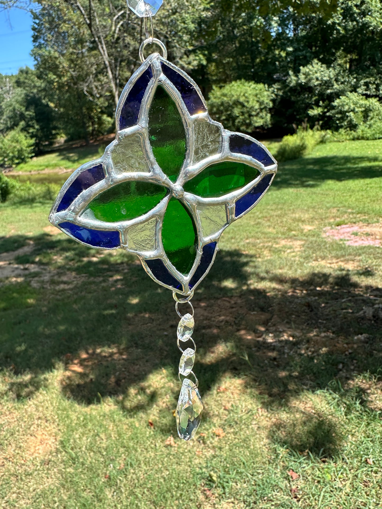 Circular Flower Stained Glass Suncatcher