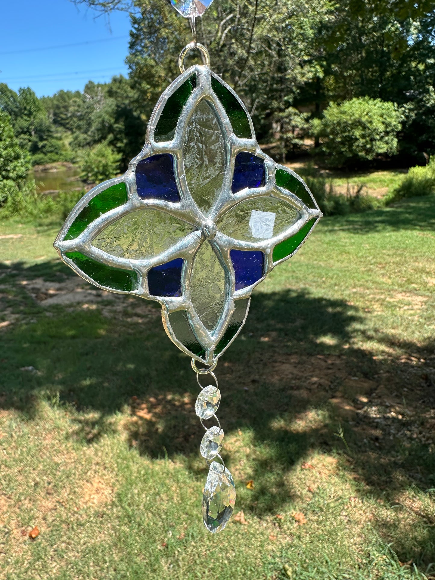 Circular Flower Stained Glass Suncatcher