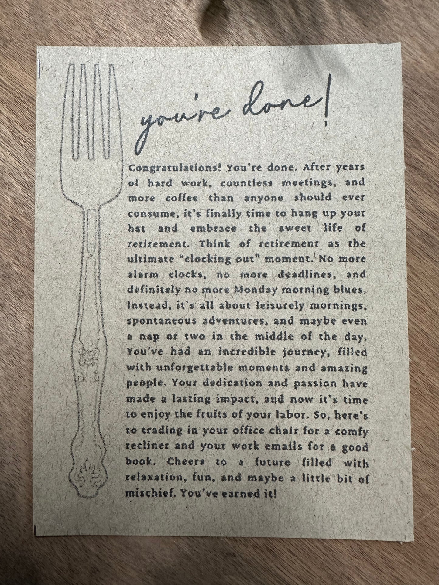 Retirement Story Card Ornament