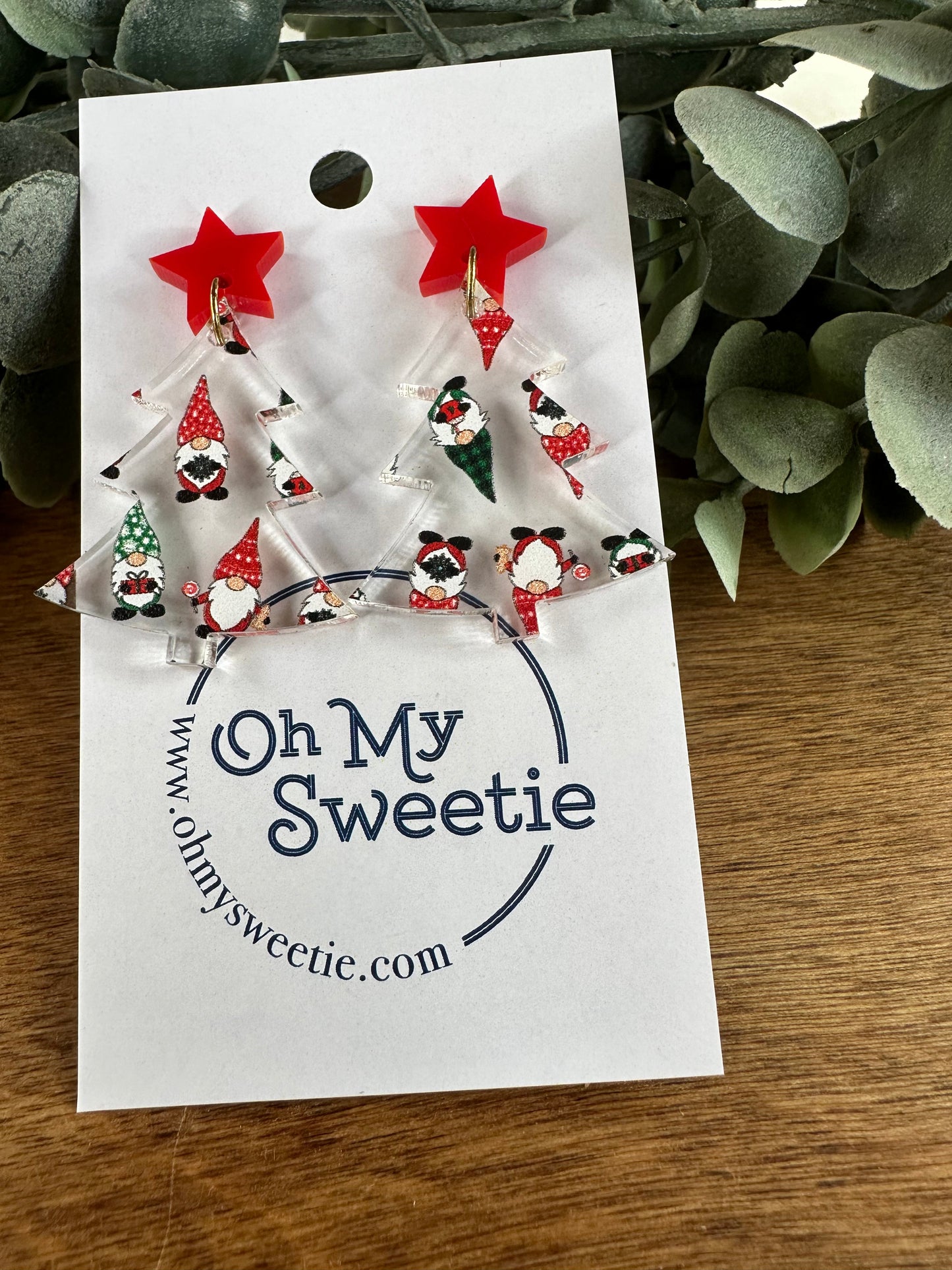 Christmas Tree Earrings - Gnome
