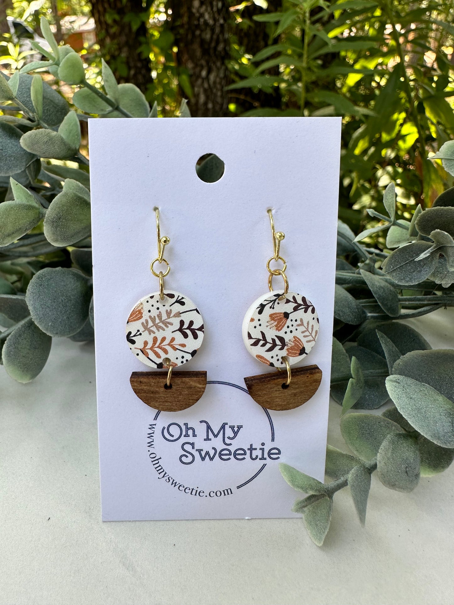 Fall Floral Single Half Drop Earrings