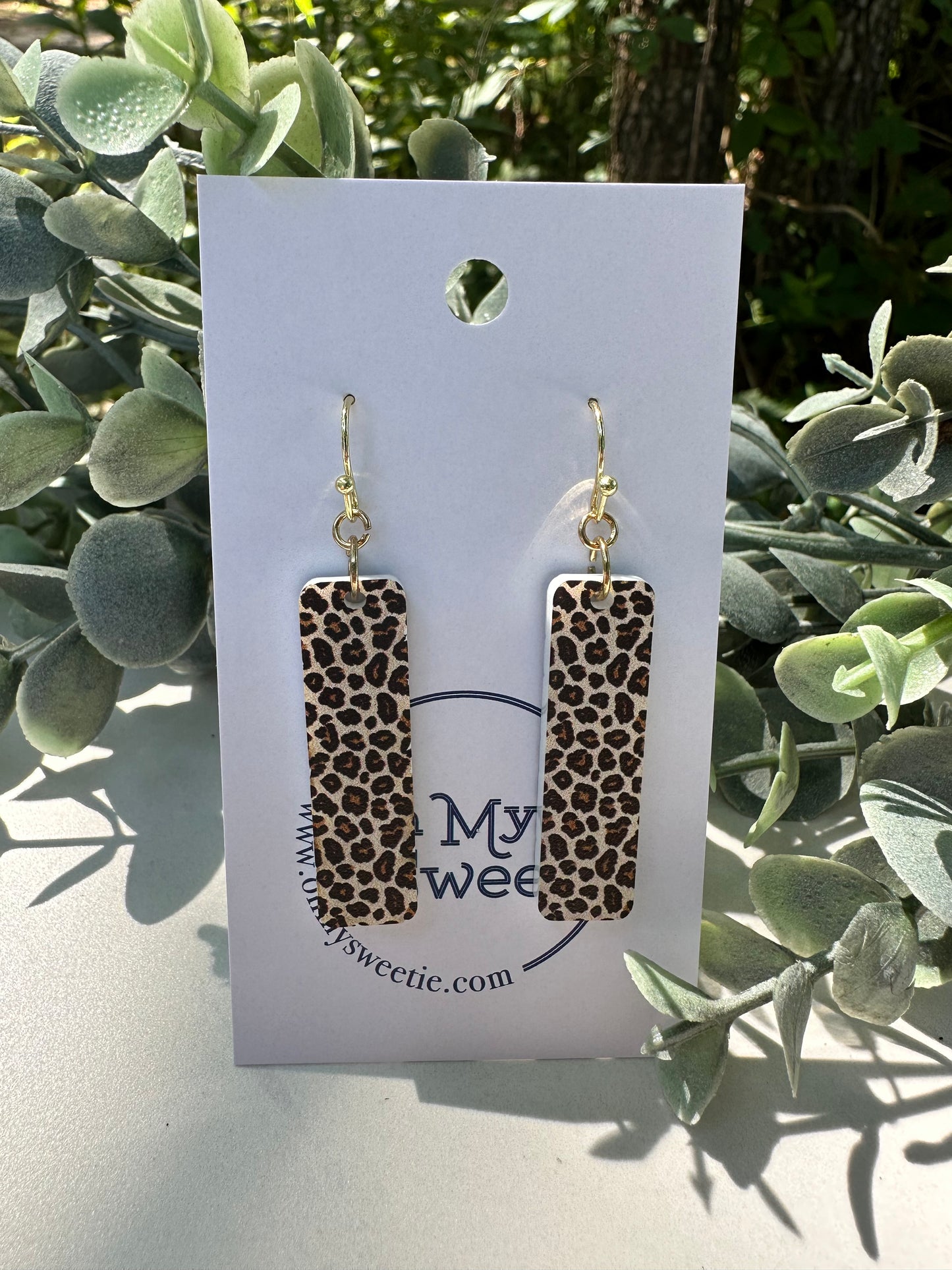Leopard Rectangle Earrings