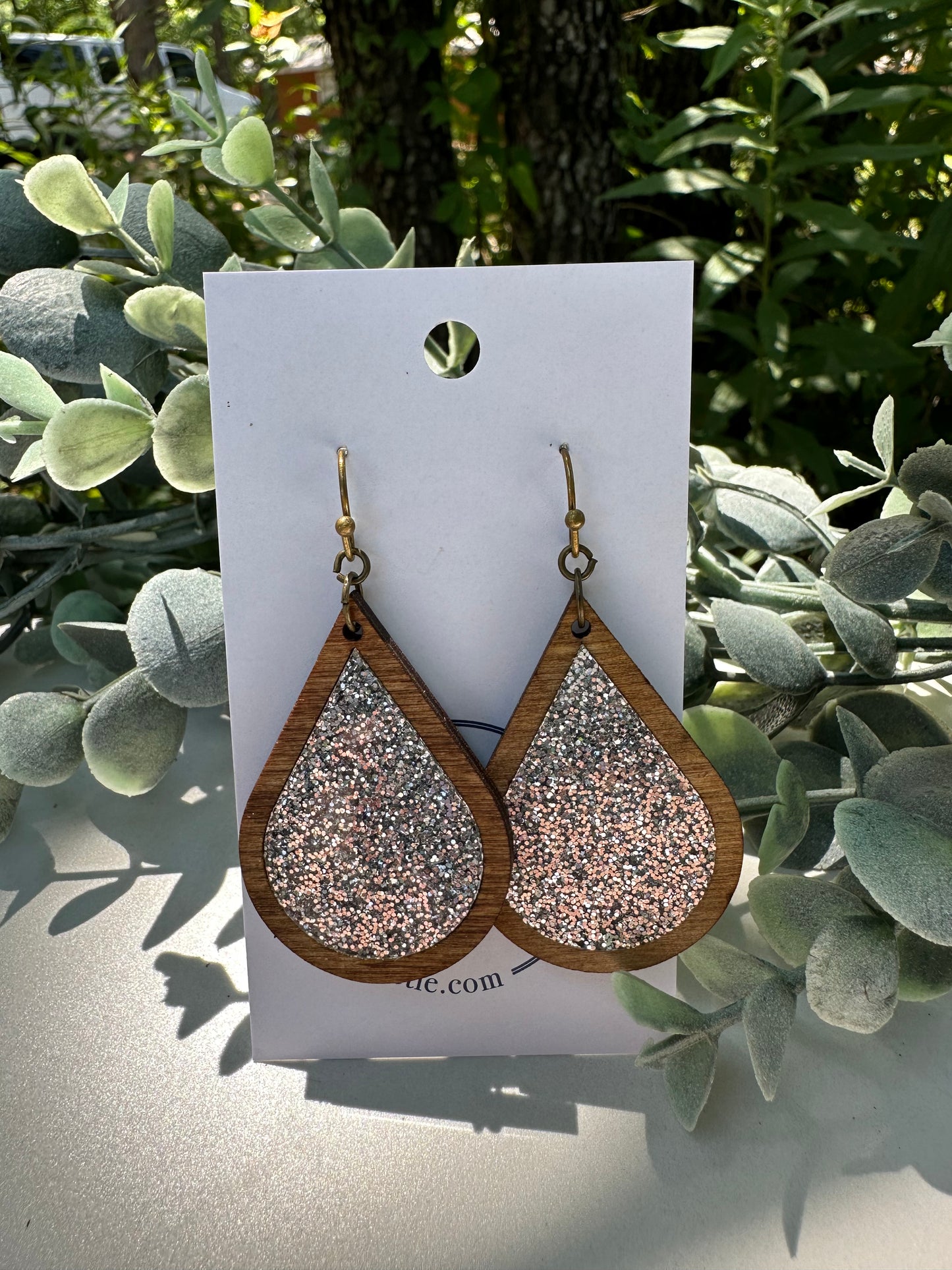 Holiday Glitter Teardrop Earrings