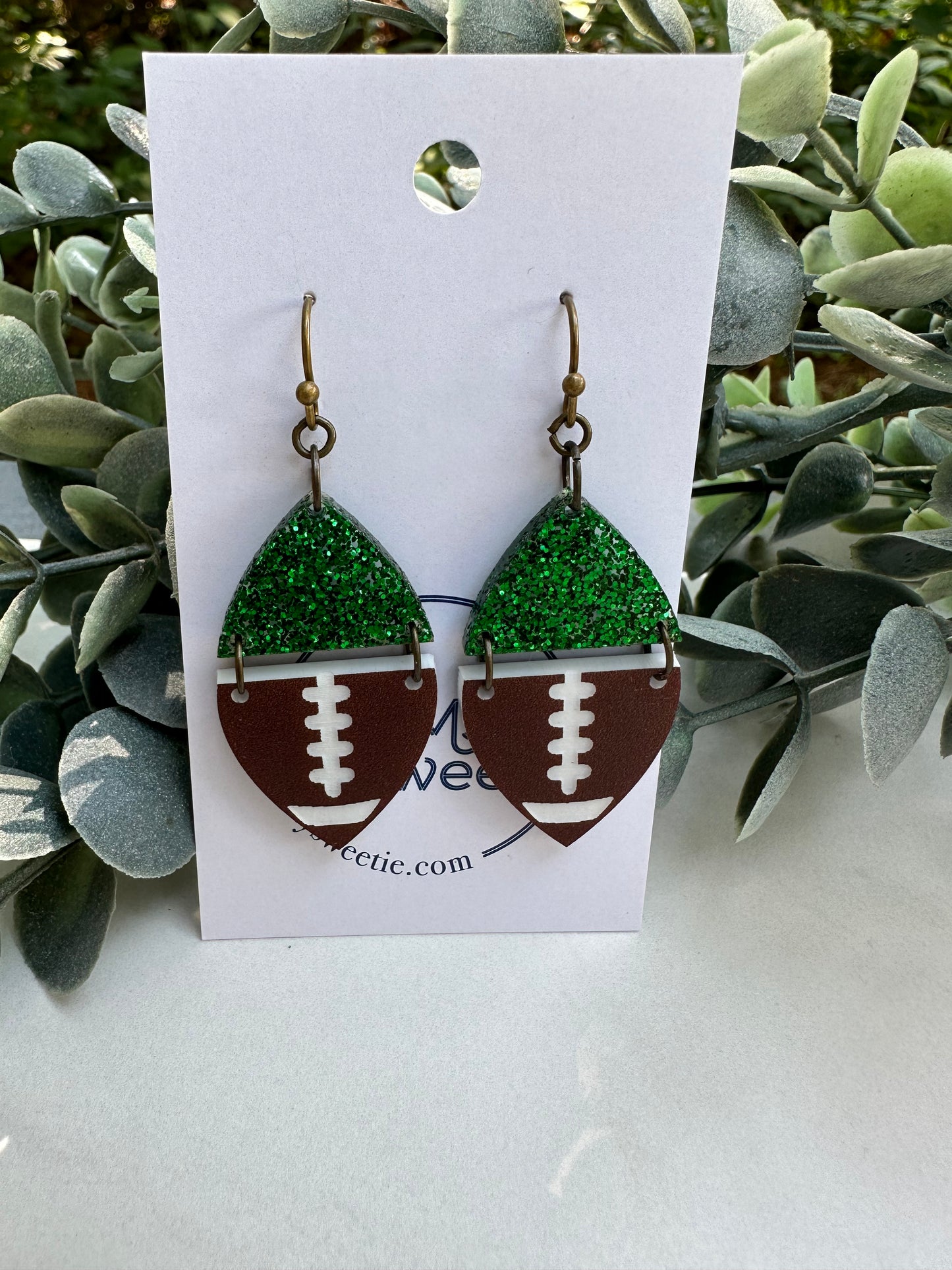 Football Split Earrings