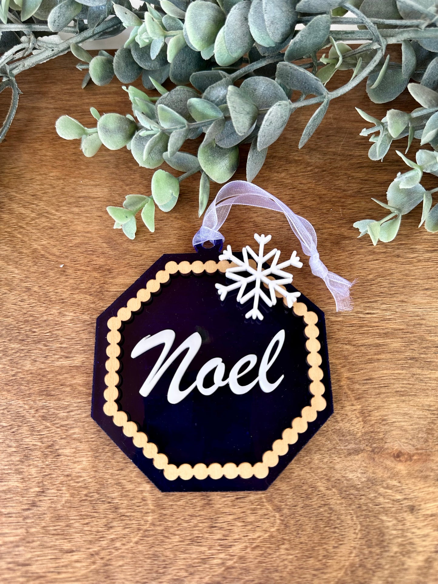 Octagon "Noel " Ornament