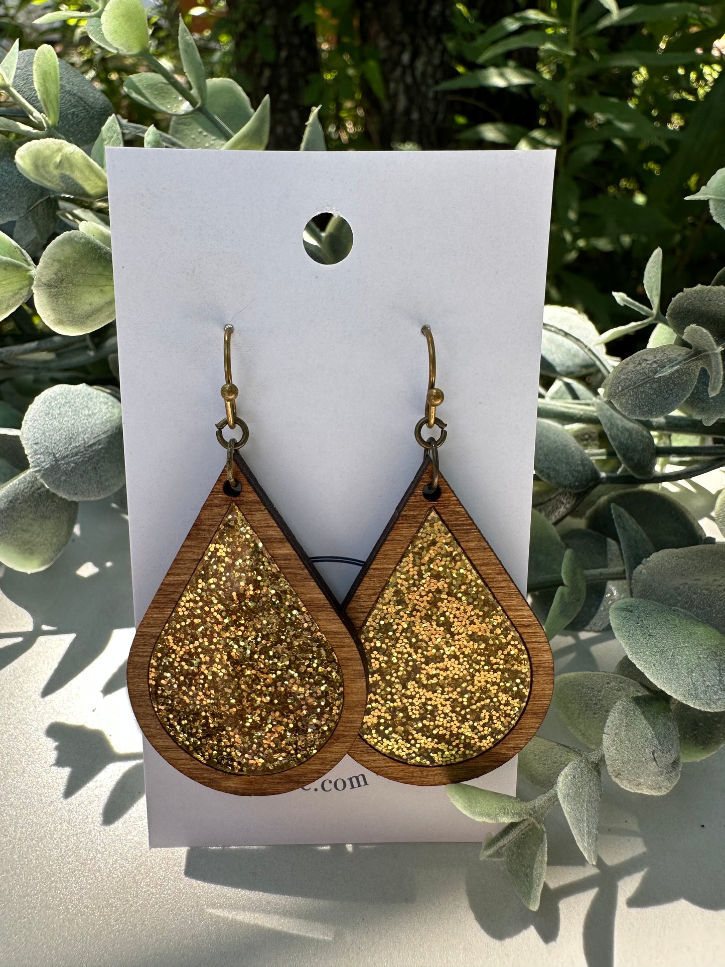 Holiday Glitter Teardrop Earrings