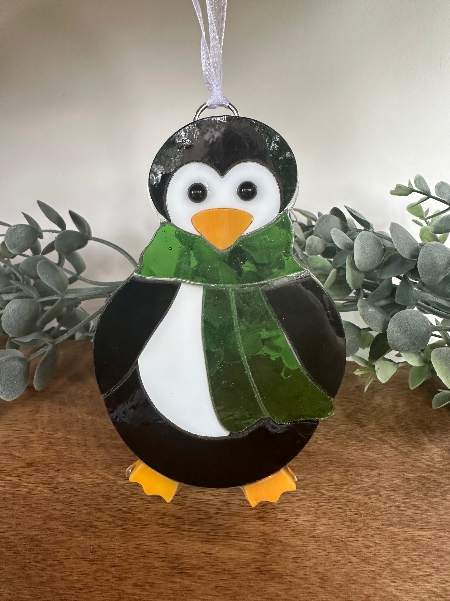 Penguin Mosaic Glass Ornament